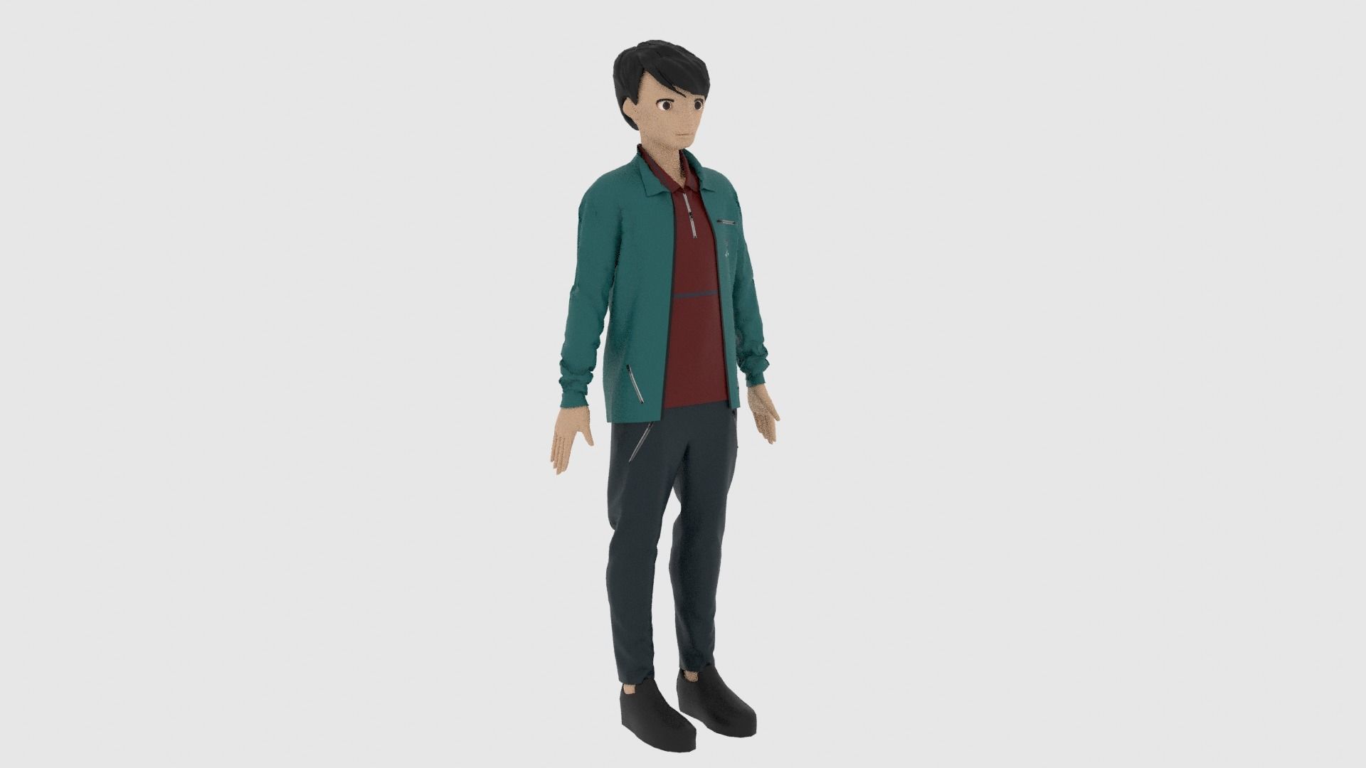 Cartoon Character Low-poly 3D model_3