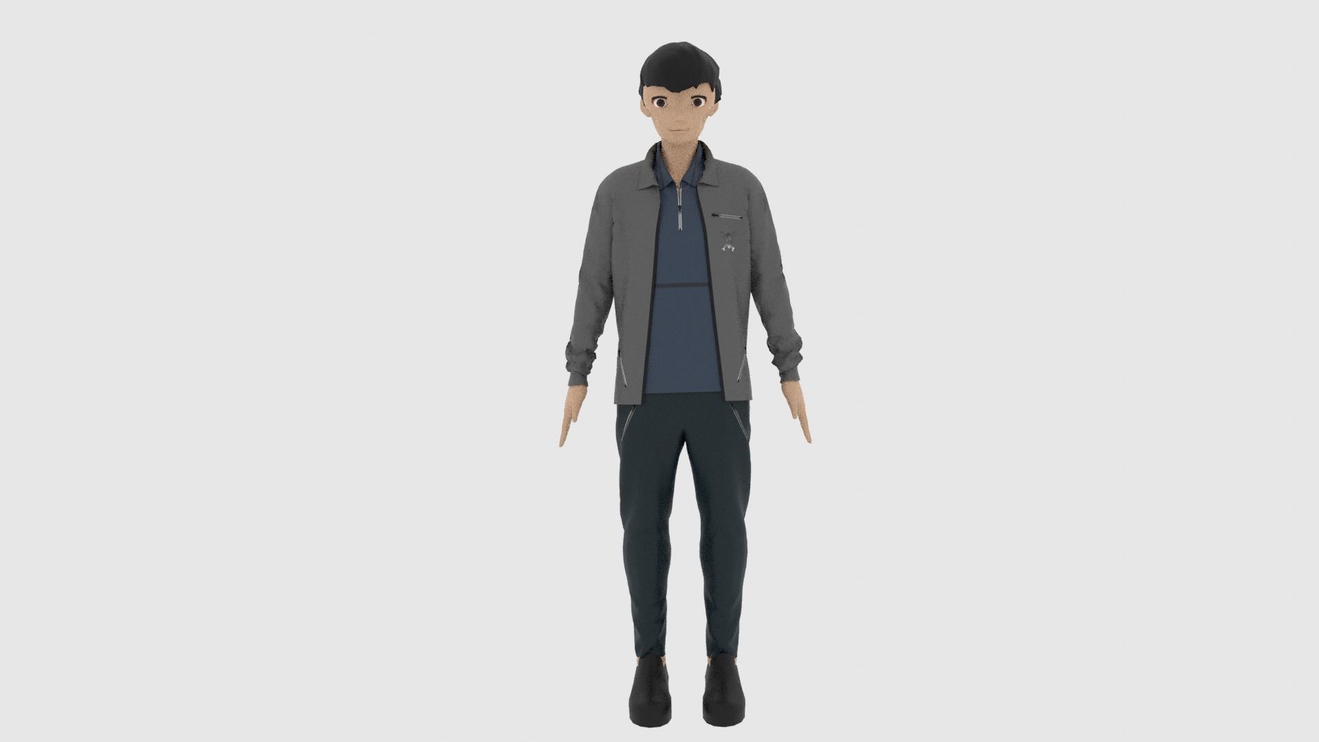 Cartoon Character Low-poly 3D model_2