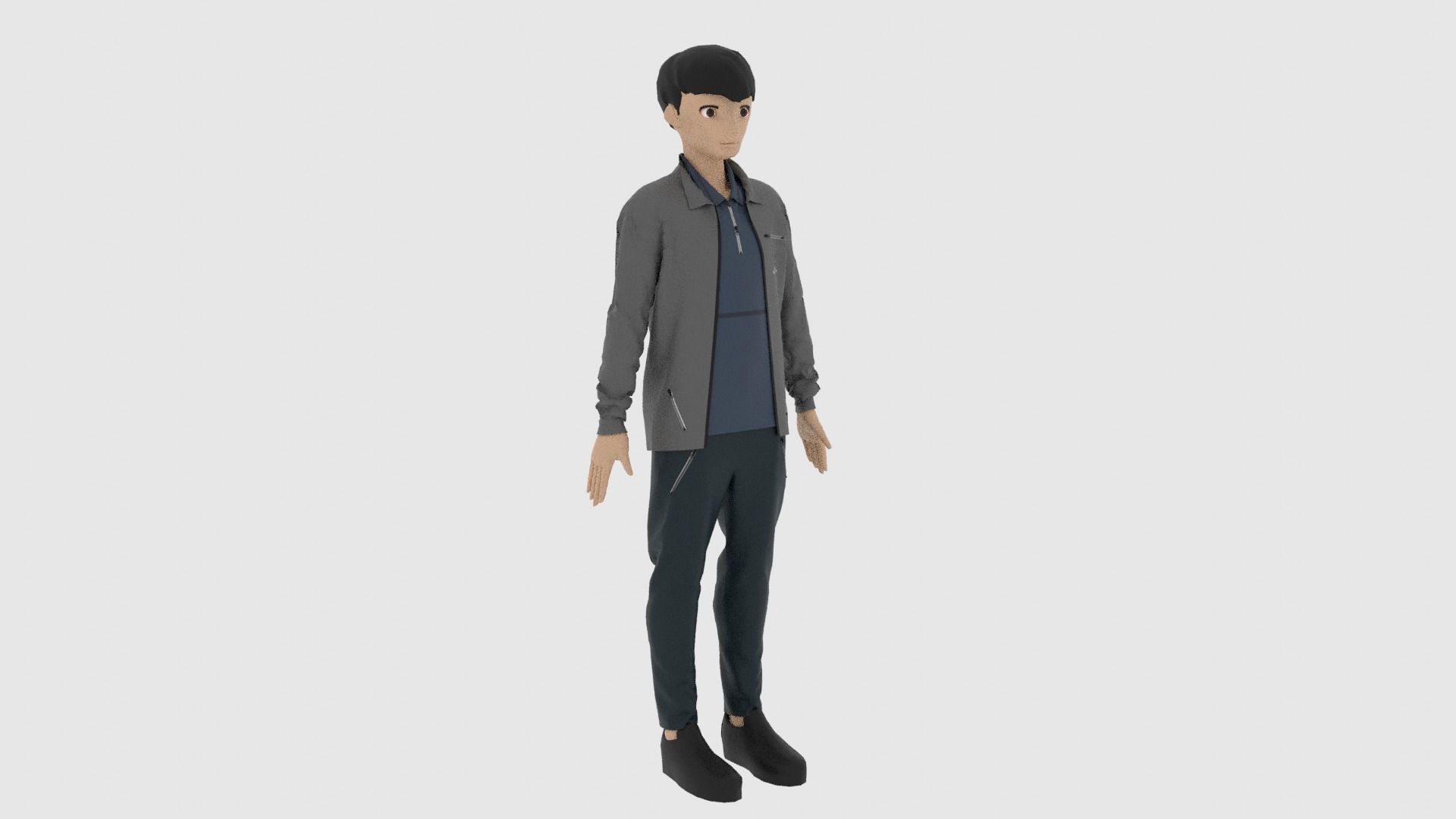 Cartoon Character Low-poly 3D model_3