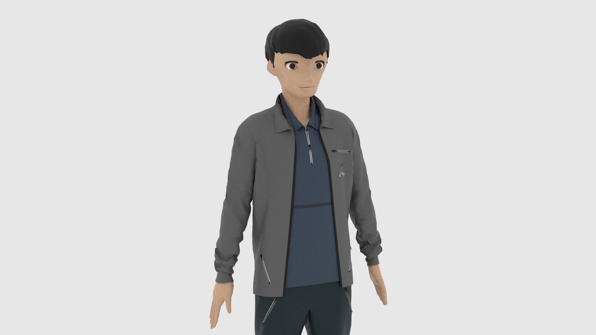 Cartoon Character Low-poly 3D model_7