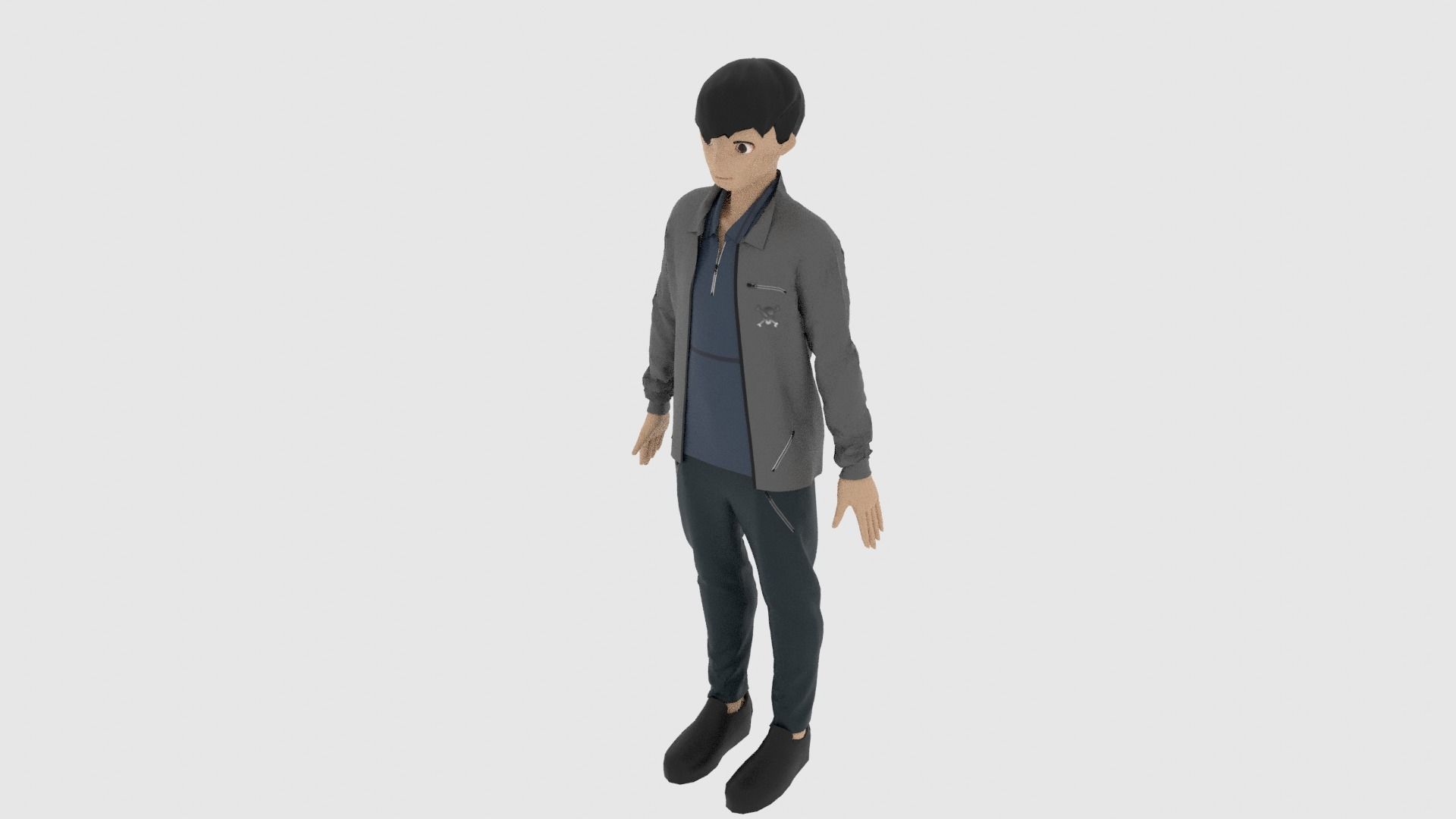 Cartoon Character Low-poly 3D model_4