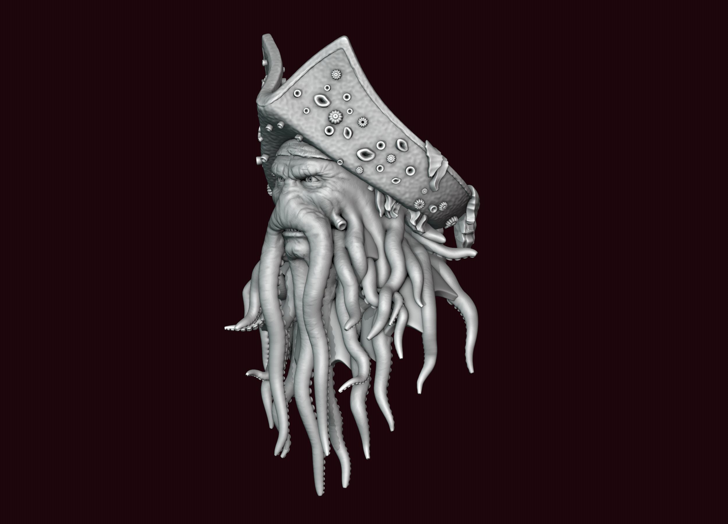 Davy Jones Head 3D print model_2