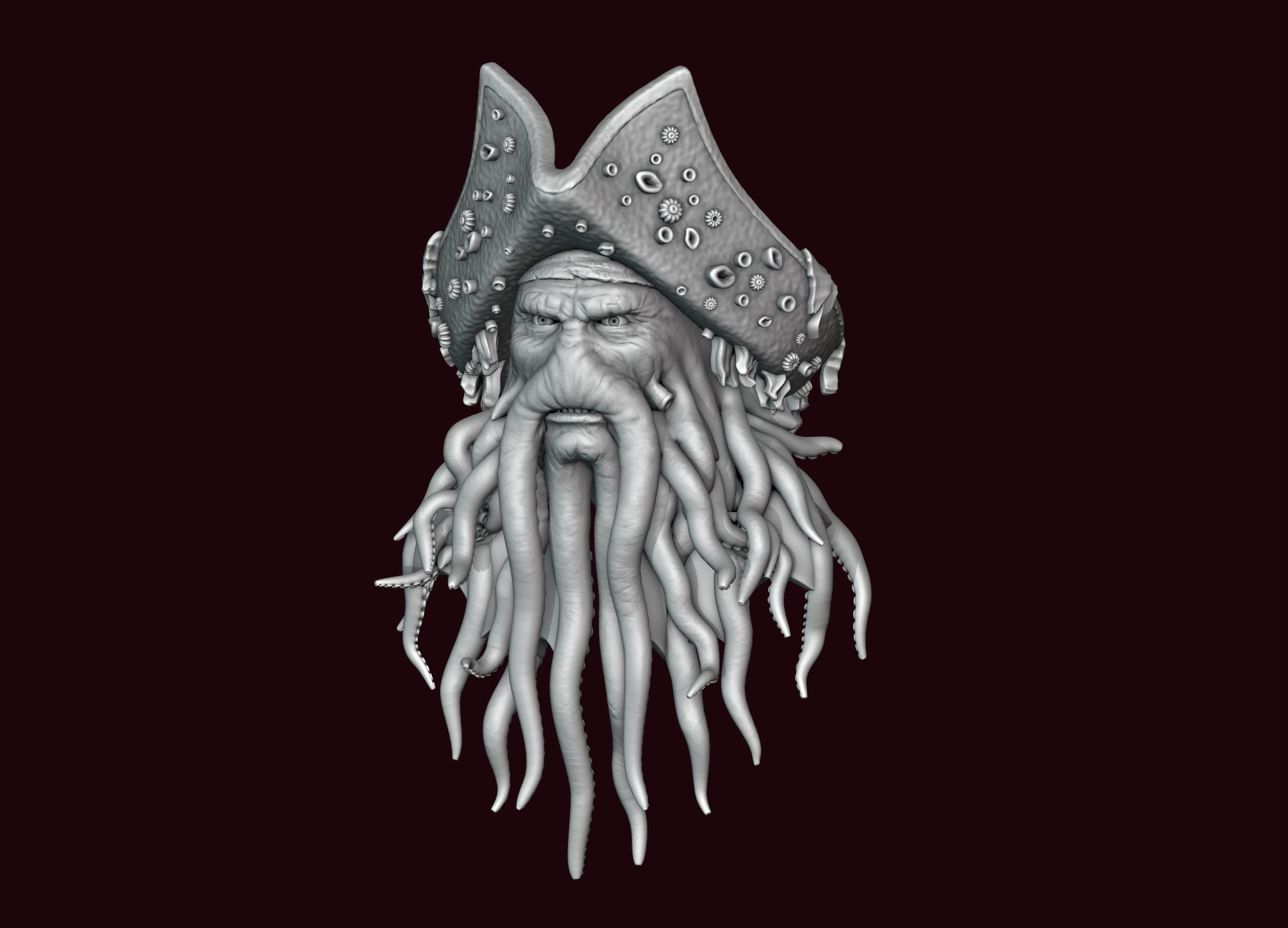 Davy Jones Head 3D print model_1