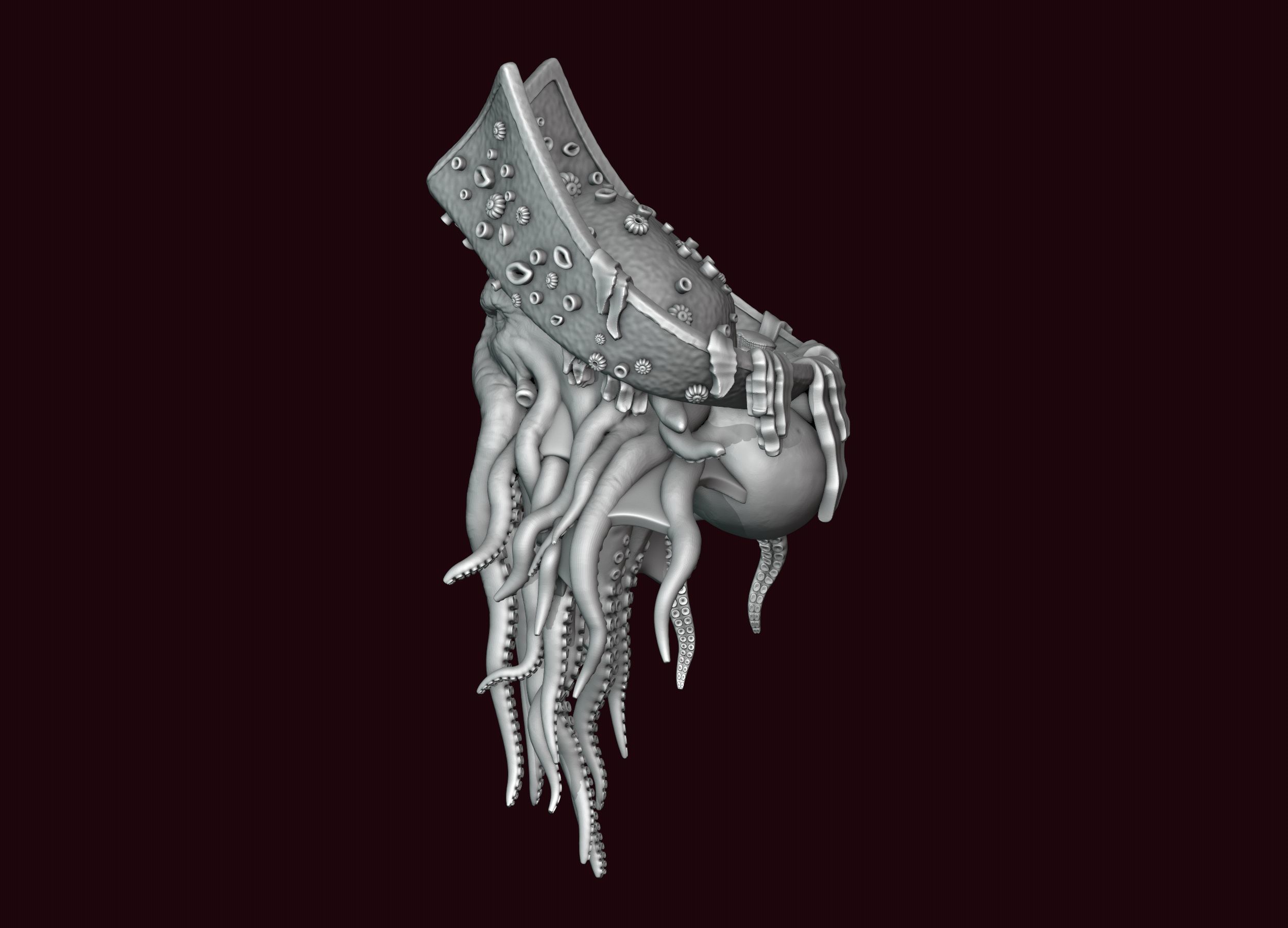 Davy Jones Head 3D print model_4