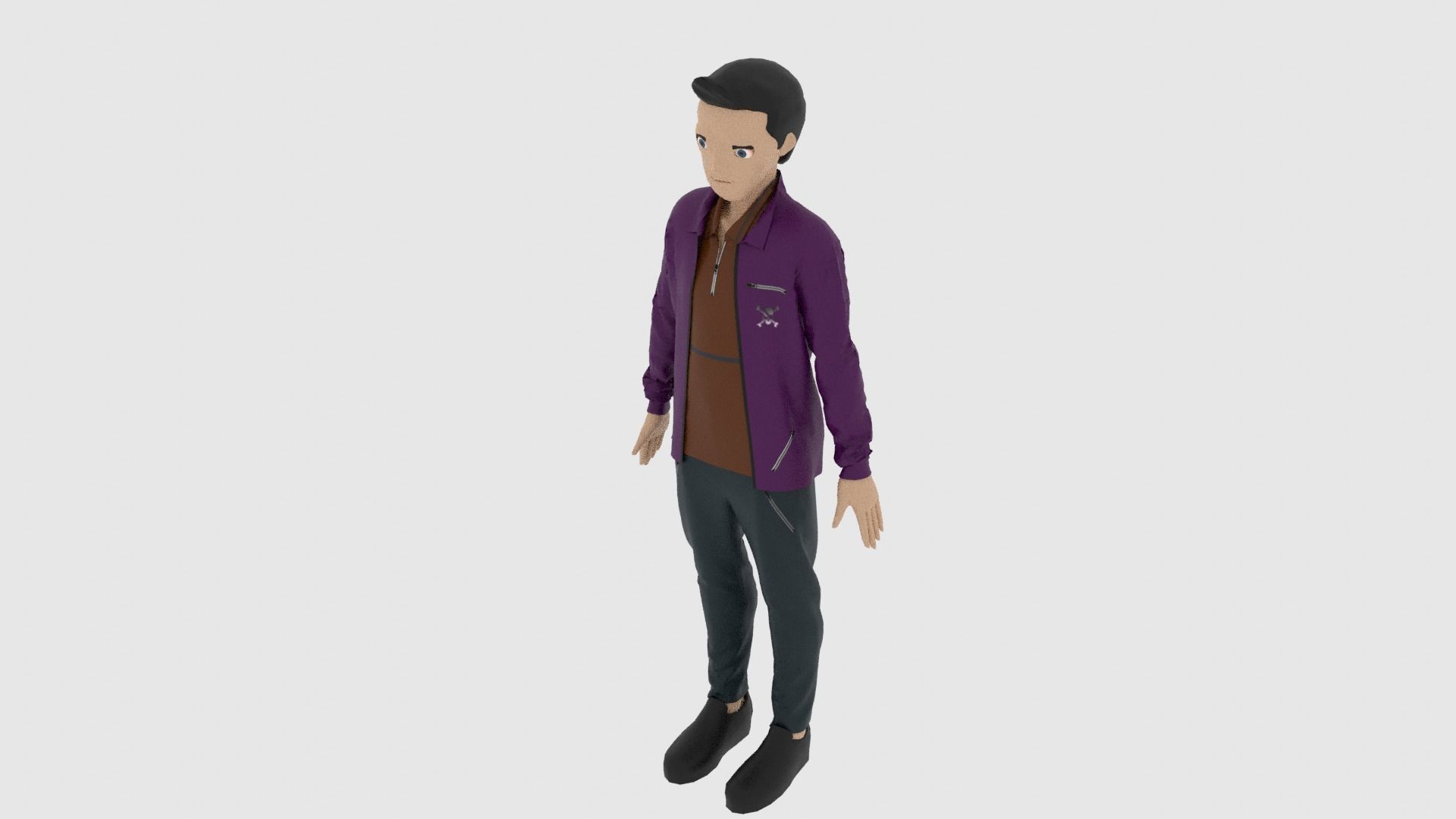 Cartoon Character Low-poly 3D model_4