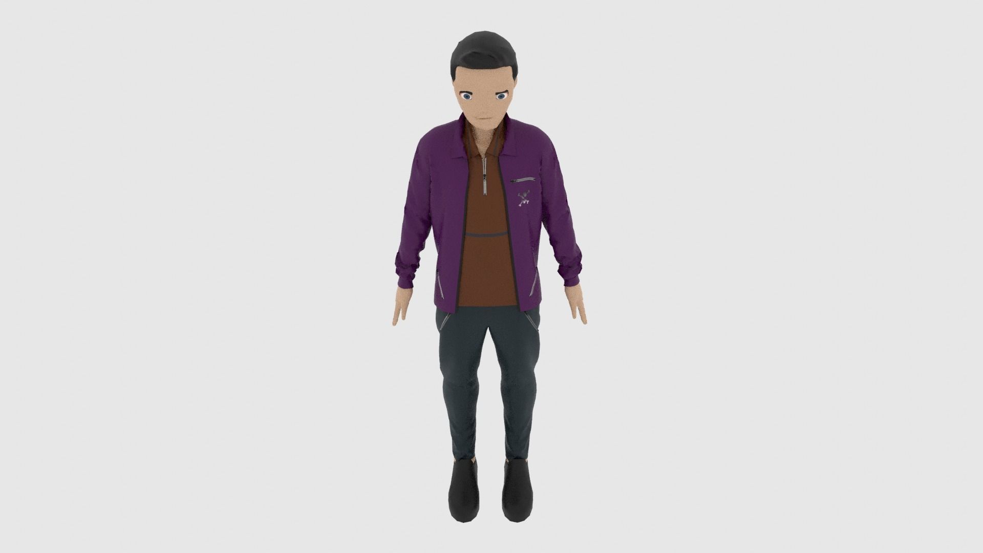 Cartoon Character Low-poly 3D model_5