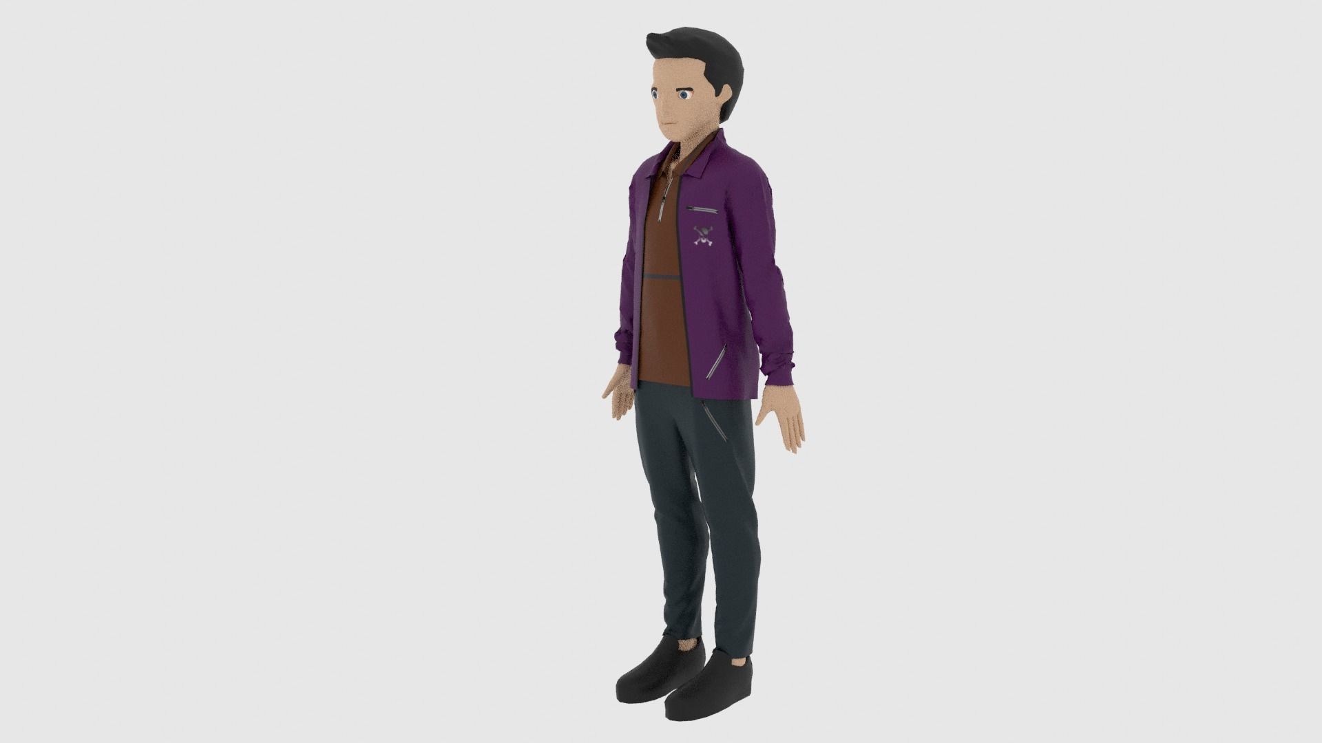 Cartoon Character Low-poly 3D model_1