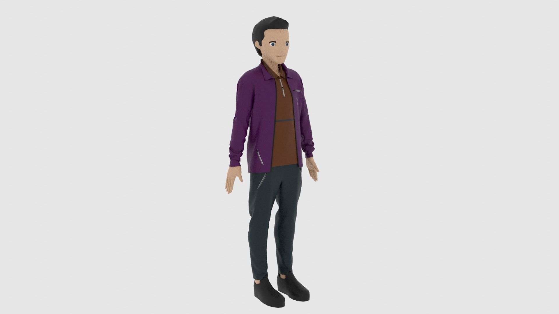 Cartoon Character Low-poly 3D model_3