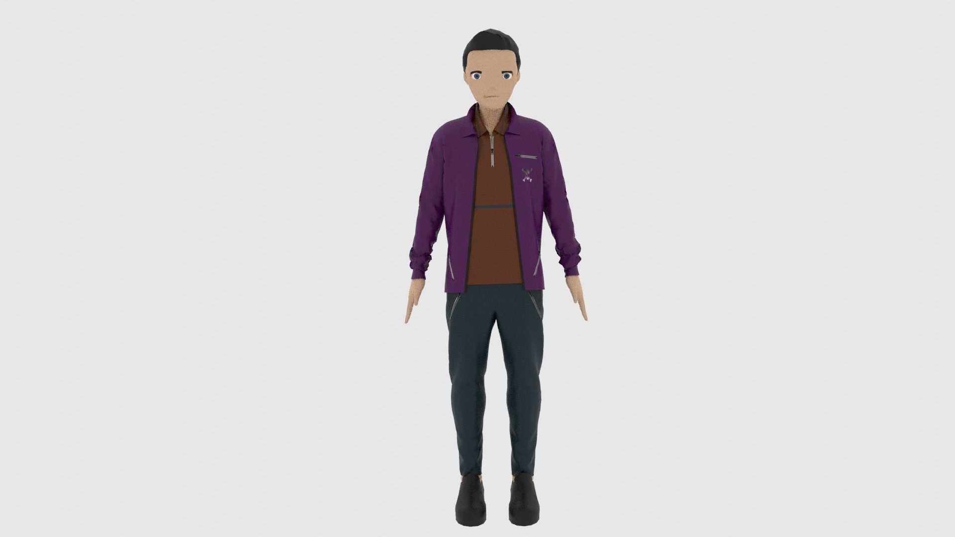 Cartoon Character Low-poly 3D model_2