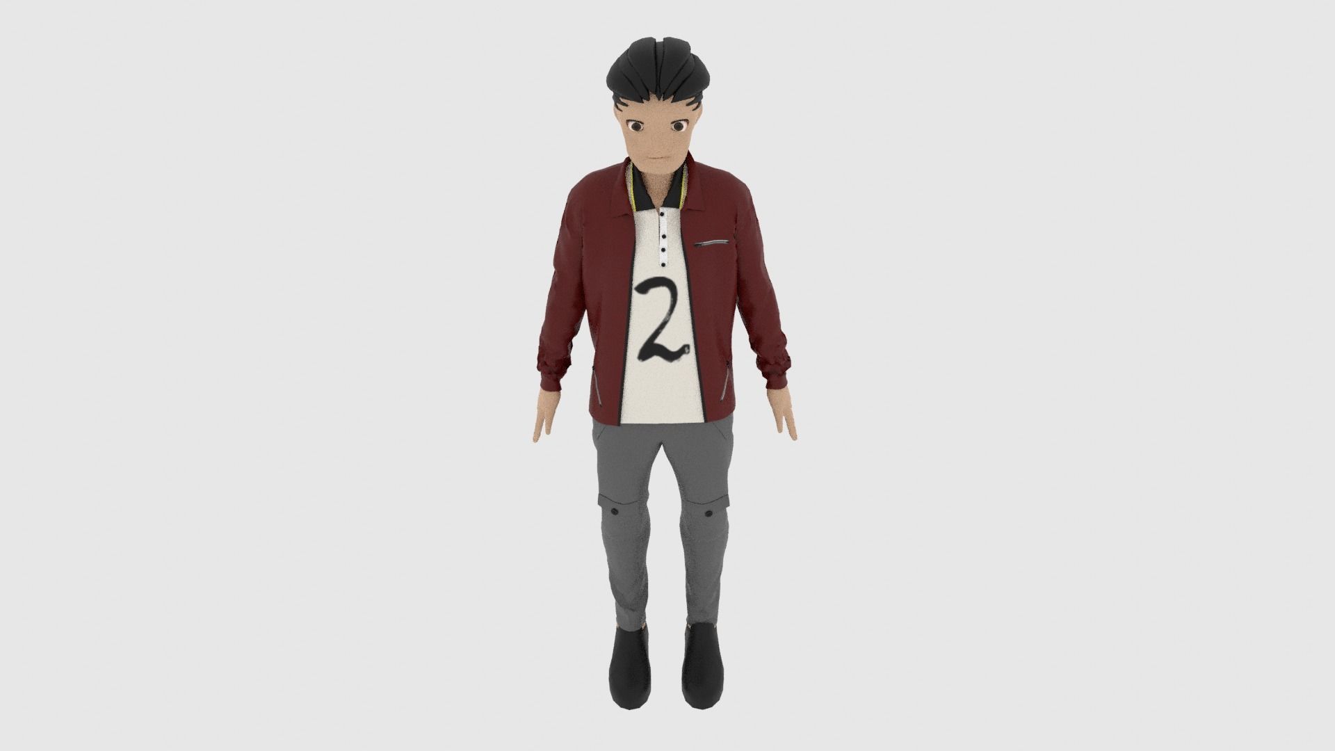 Cartoon Character Low-poly 3D model_5