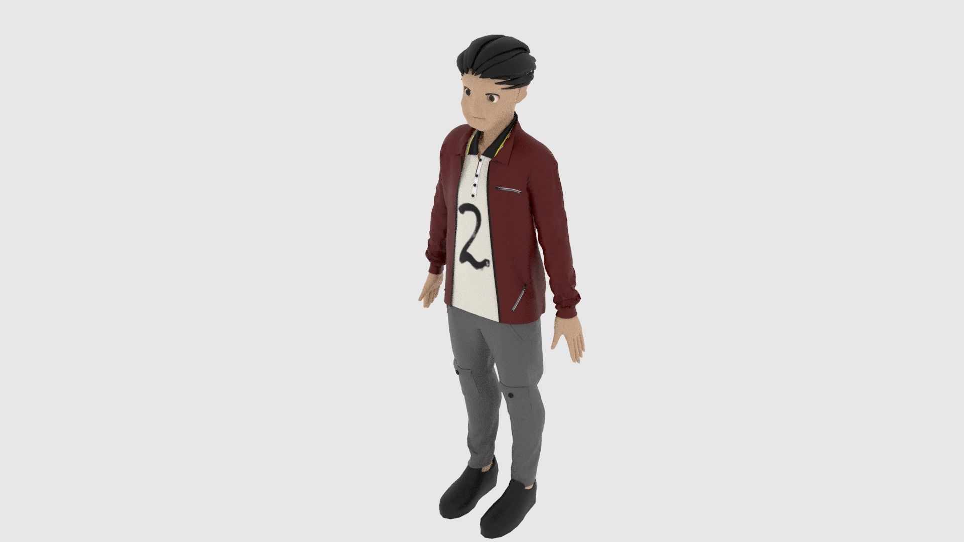 Cartoon Character Low-poly 3D model_4