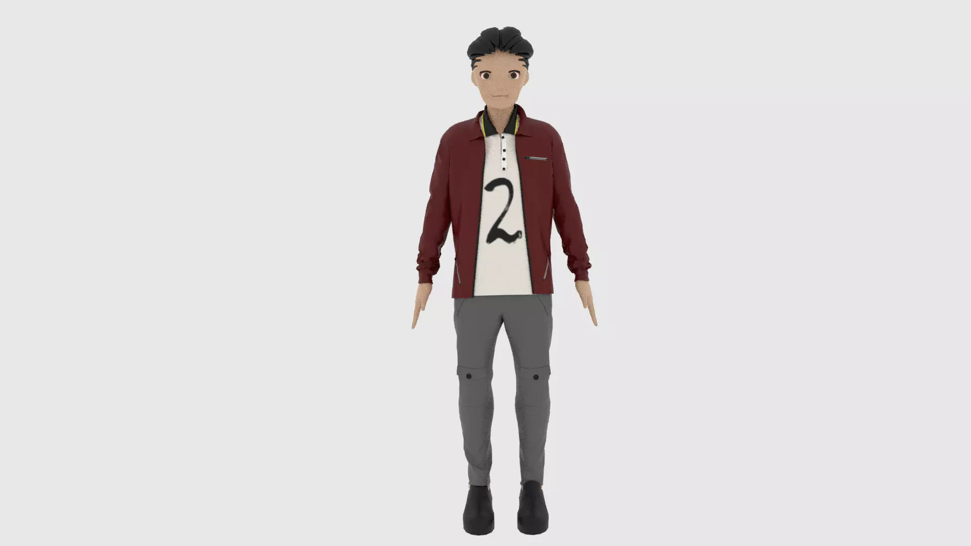 Cartoon Character Low-poly 3D model_0