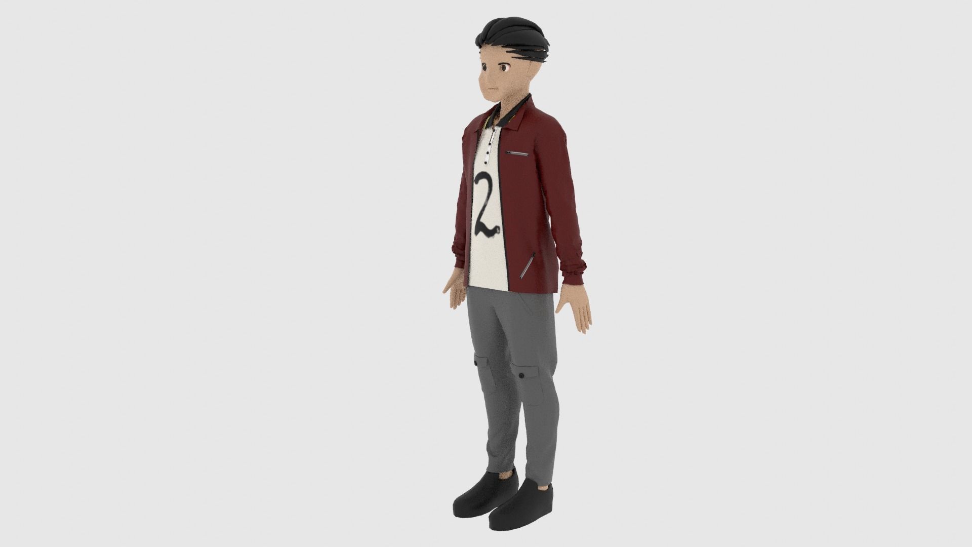 Cartoon Character Low-poly 3D model_2