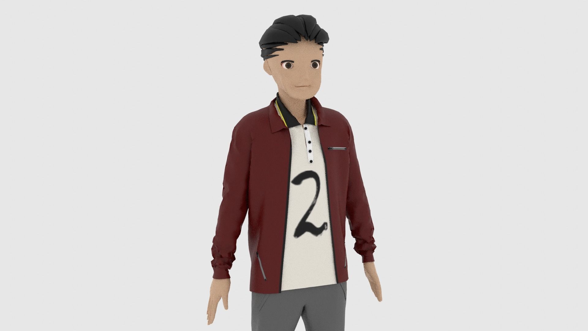 Cartoon Character Low-poly 3D model_7
