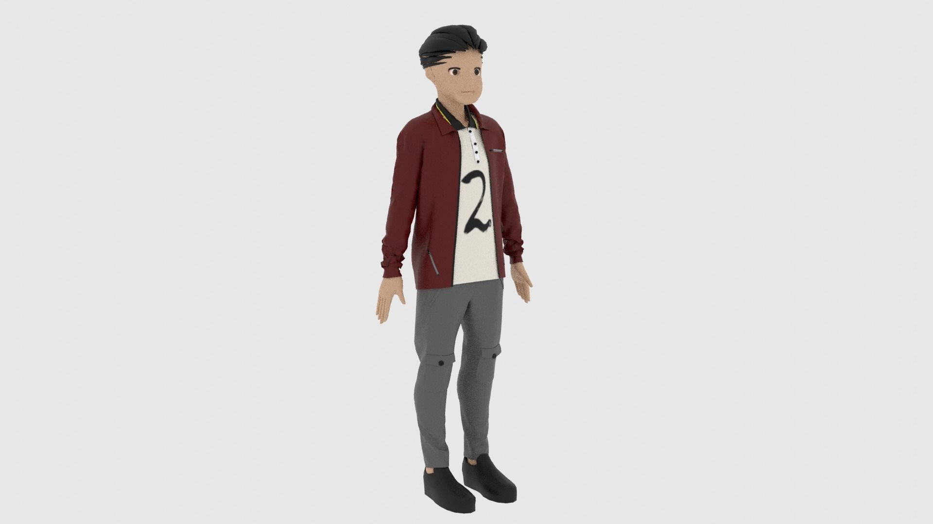 Cartoon Character Low-poly 3D model_3