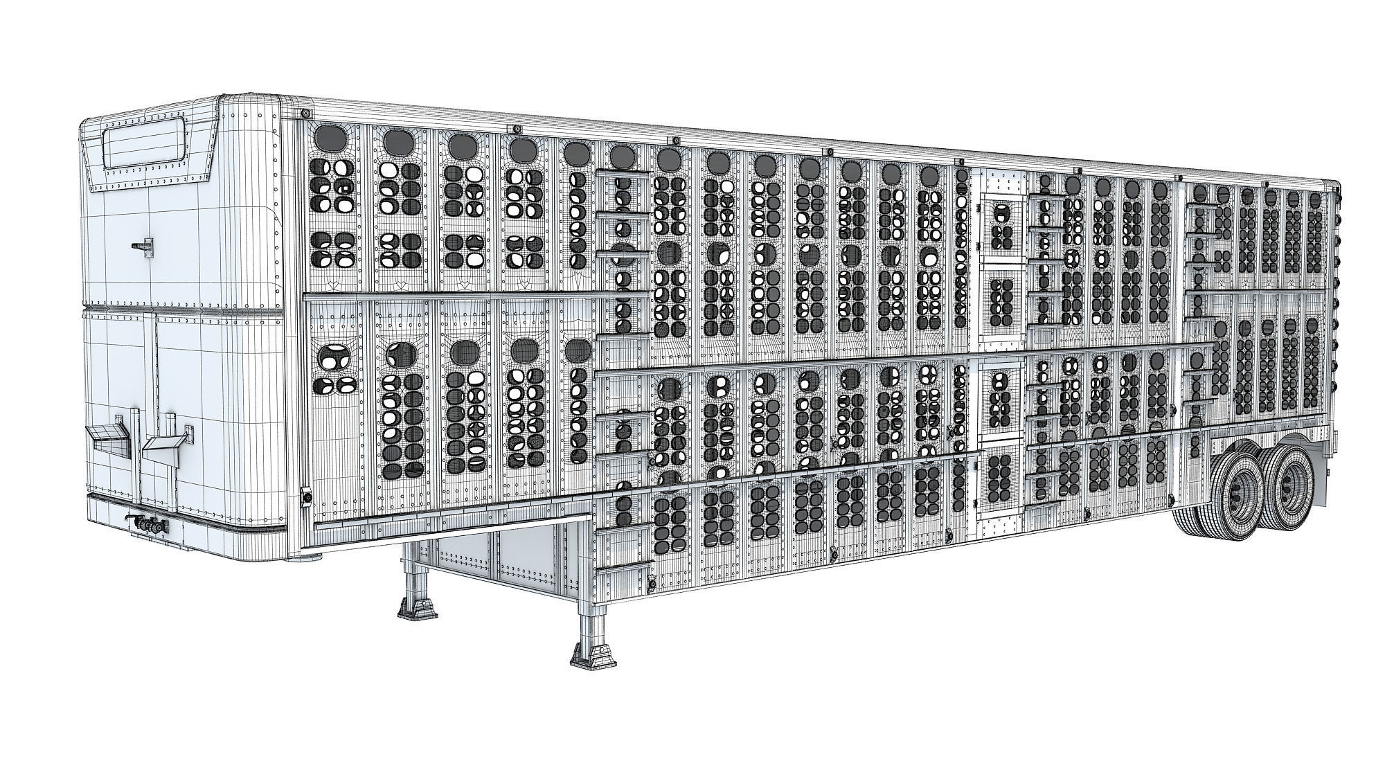 Animal Transporter Trailer 3D model_12
