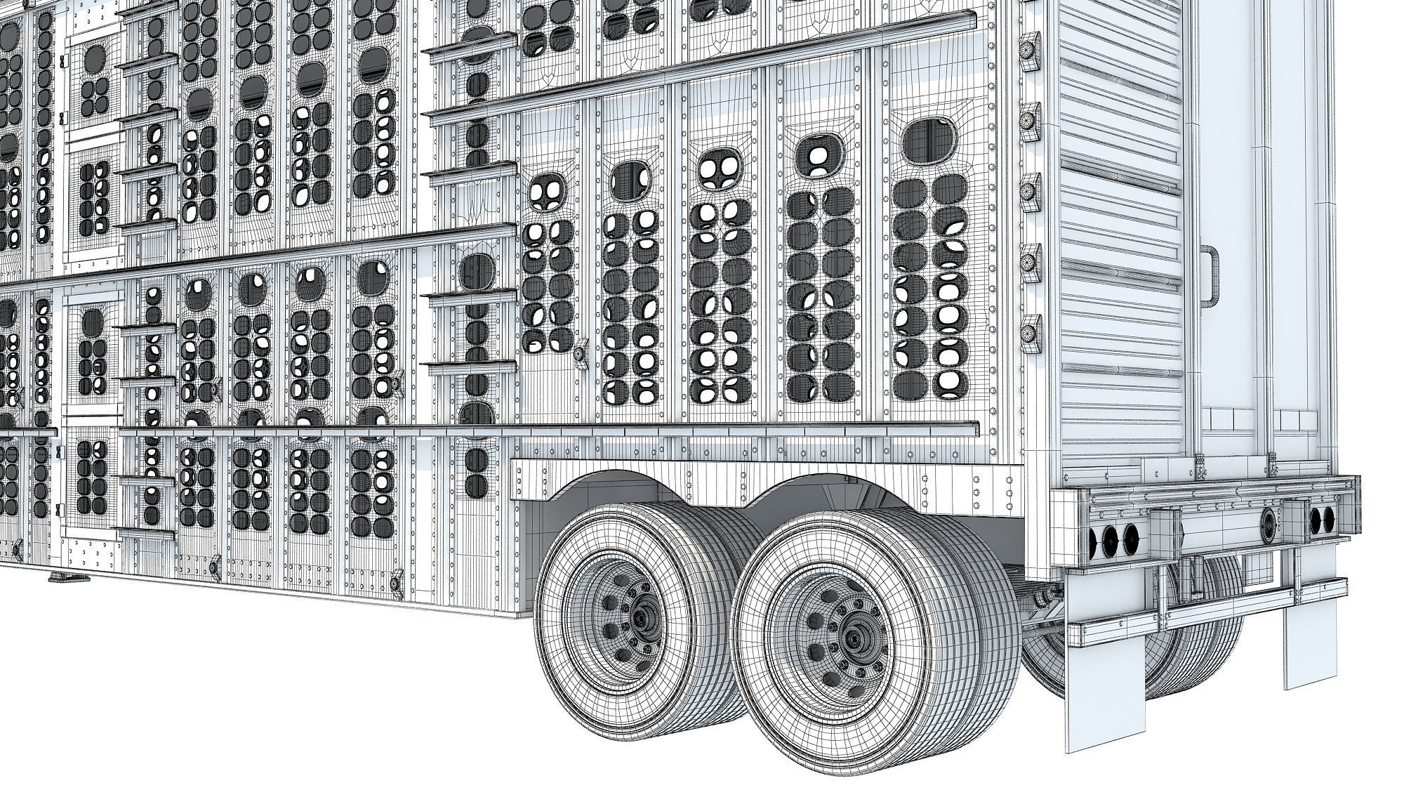 Animal Transporter Trailer 3D model_16