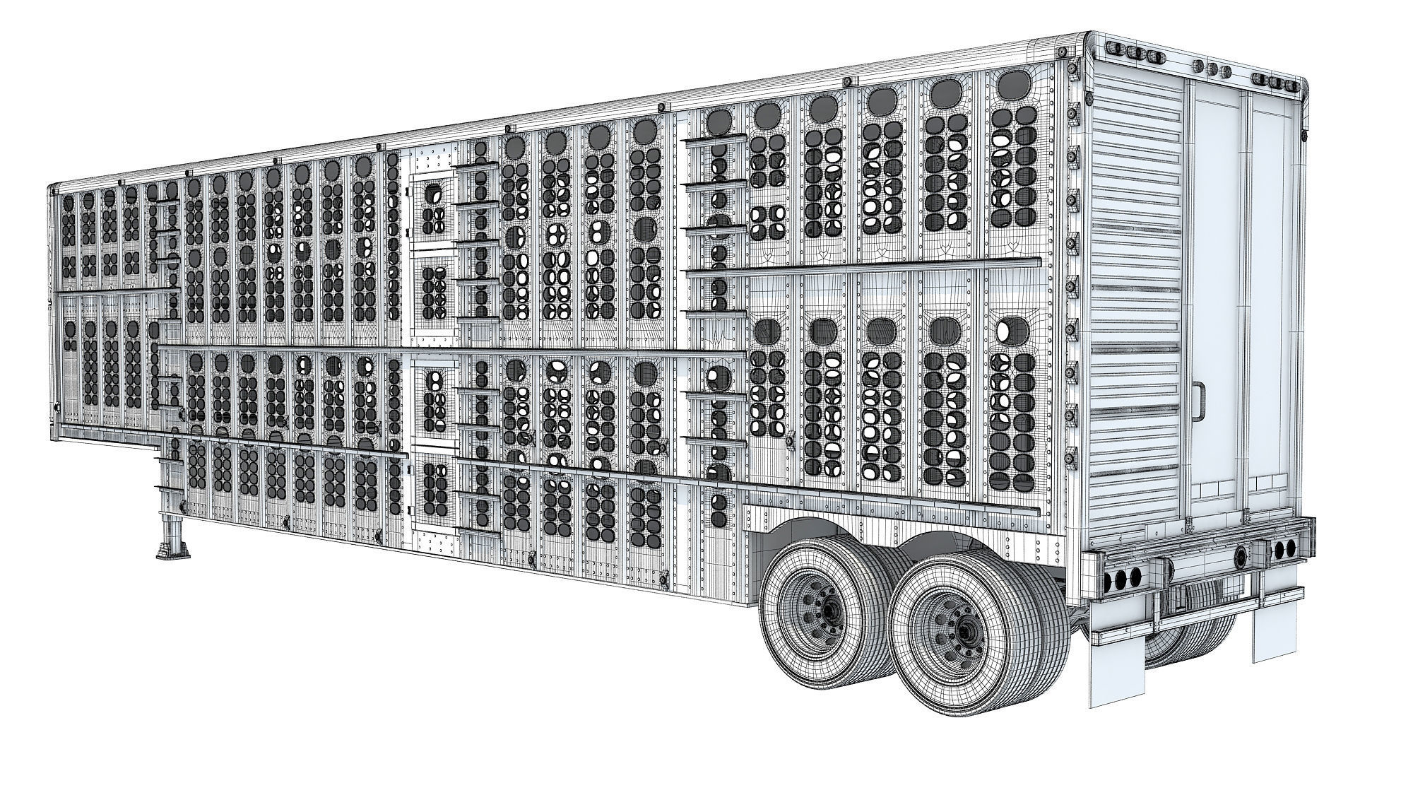 Animal Transporter Trailer 3D model_13