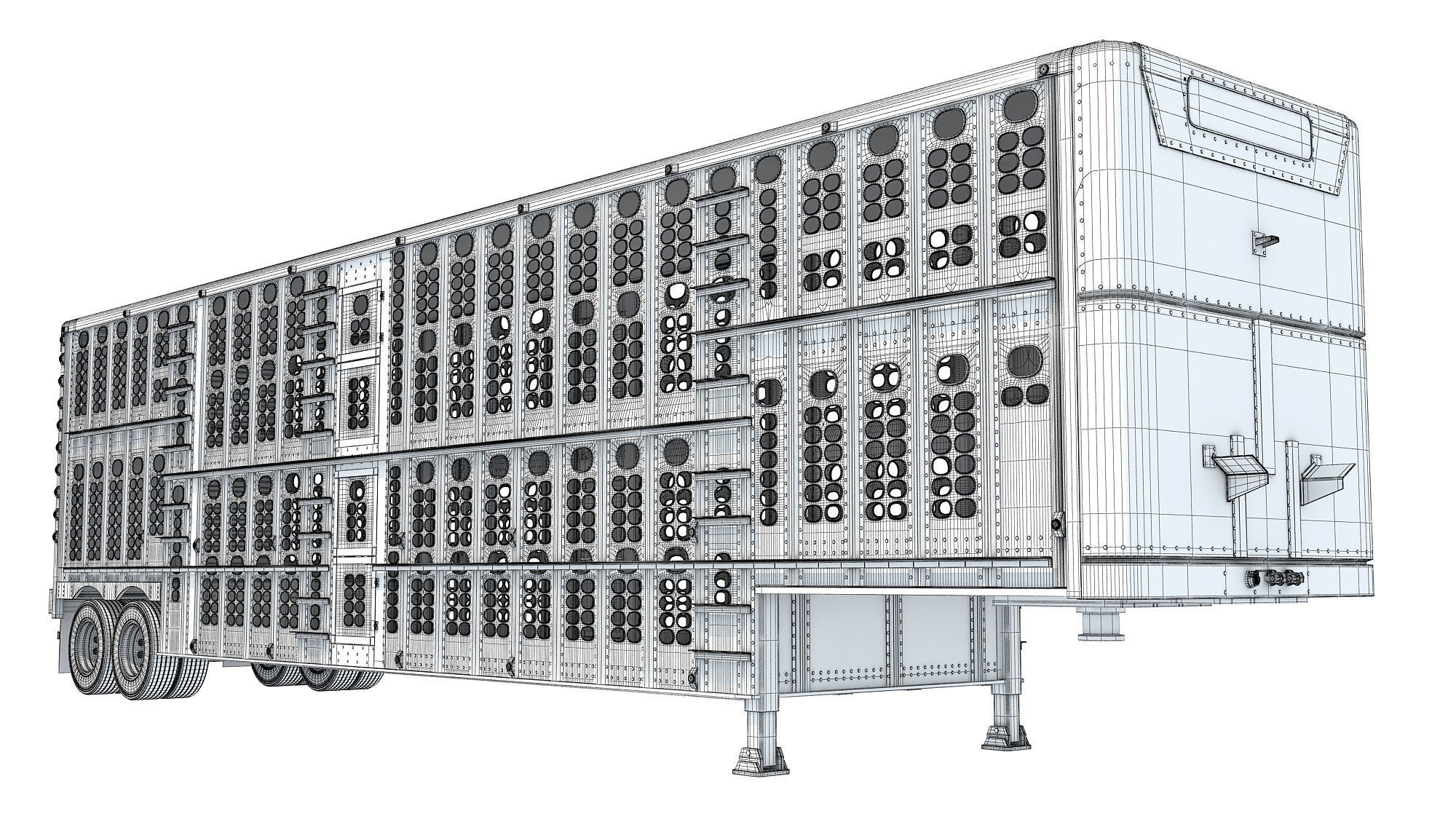 Animal Transporter Trailer 3D model_15