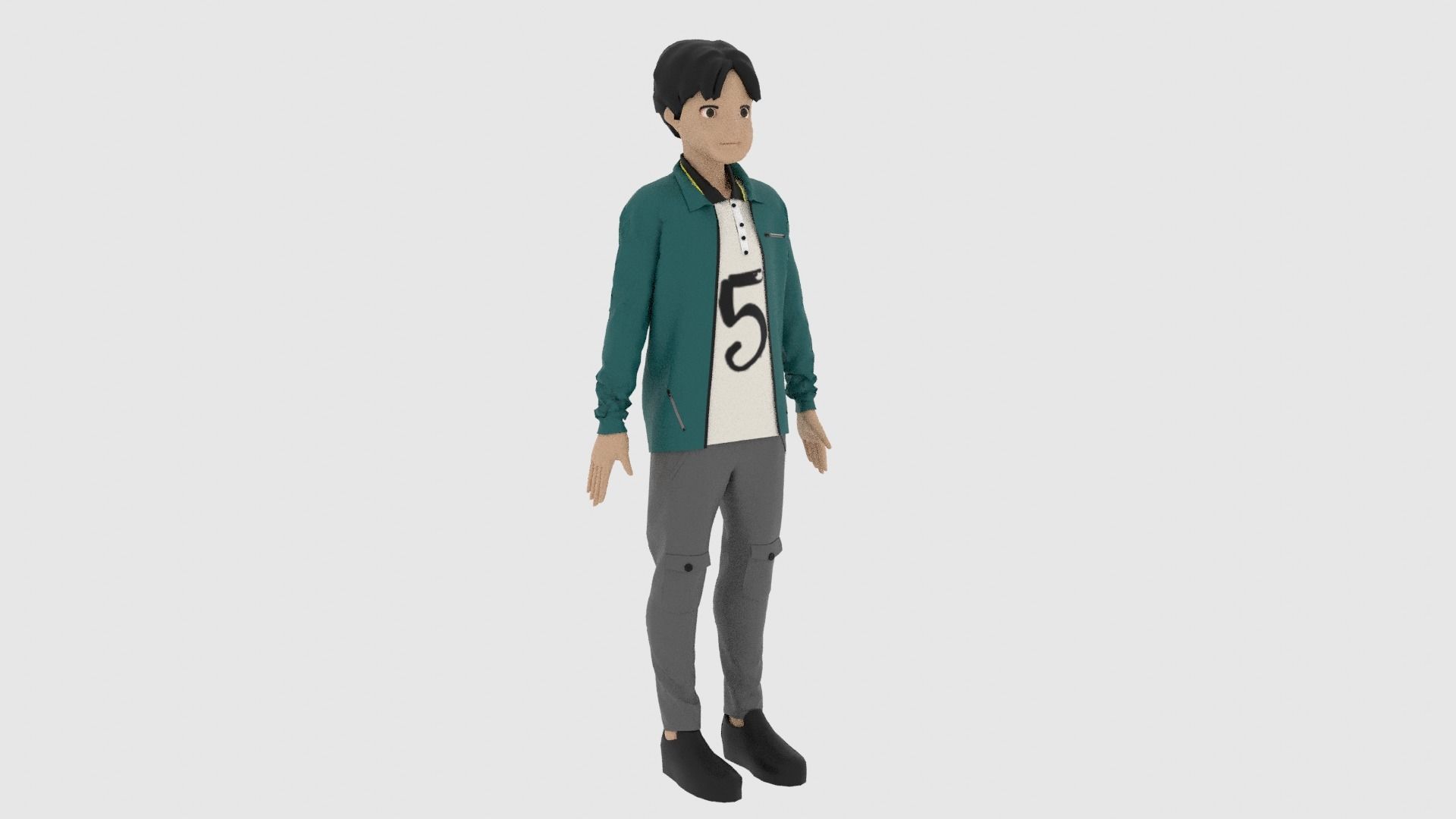 Cartoon Character Low-poly 3D model_3