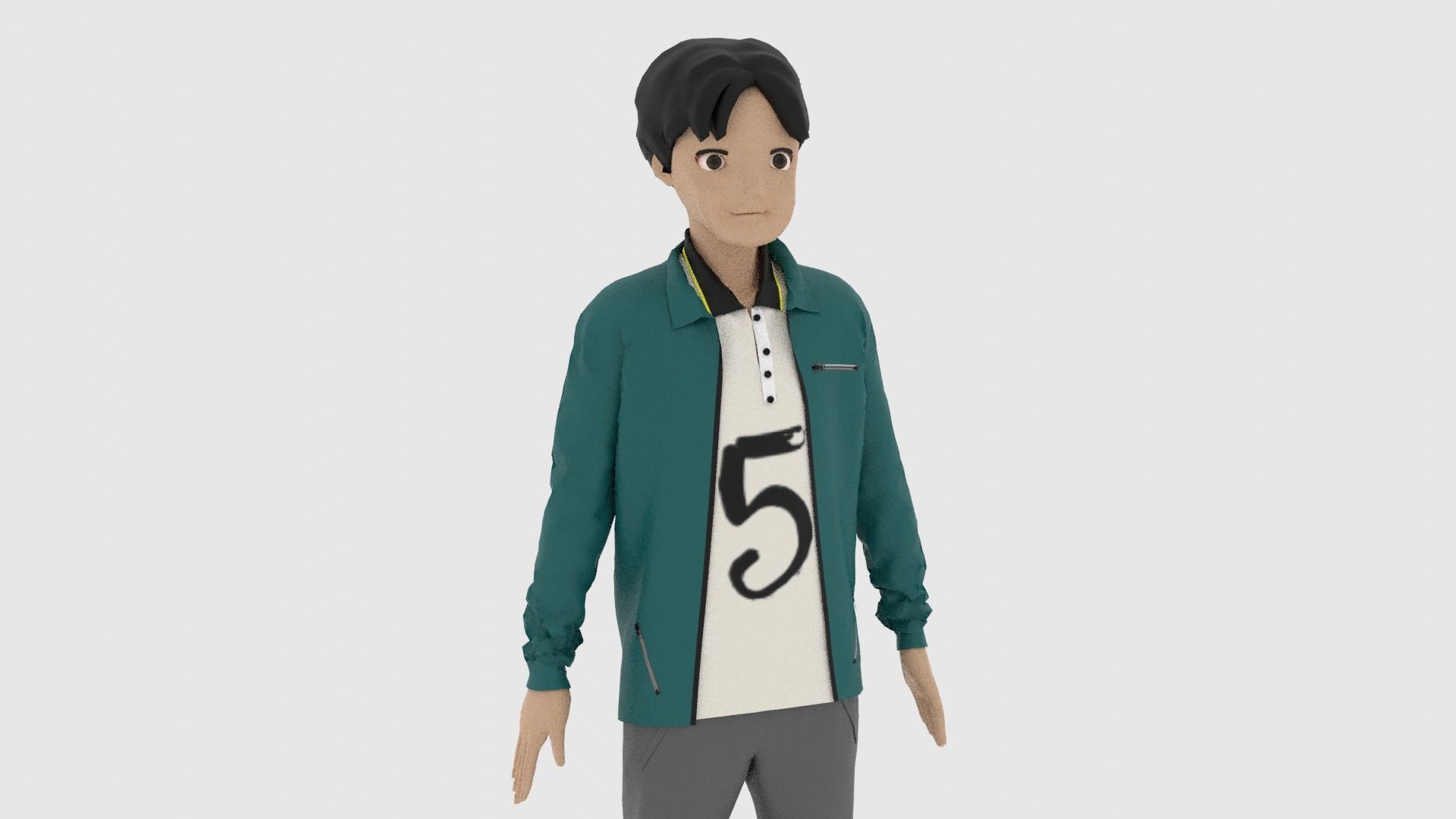 Cartoon Character Low-poly 3D model_7