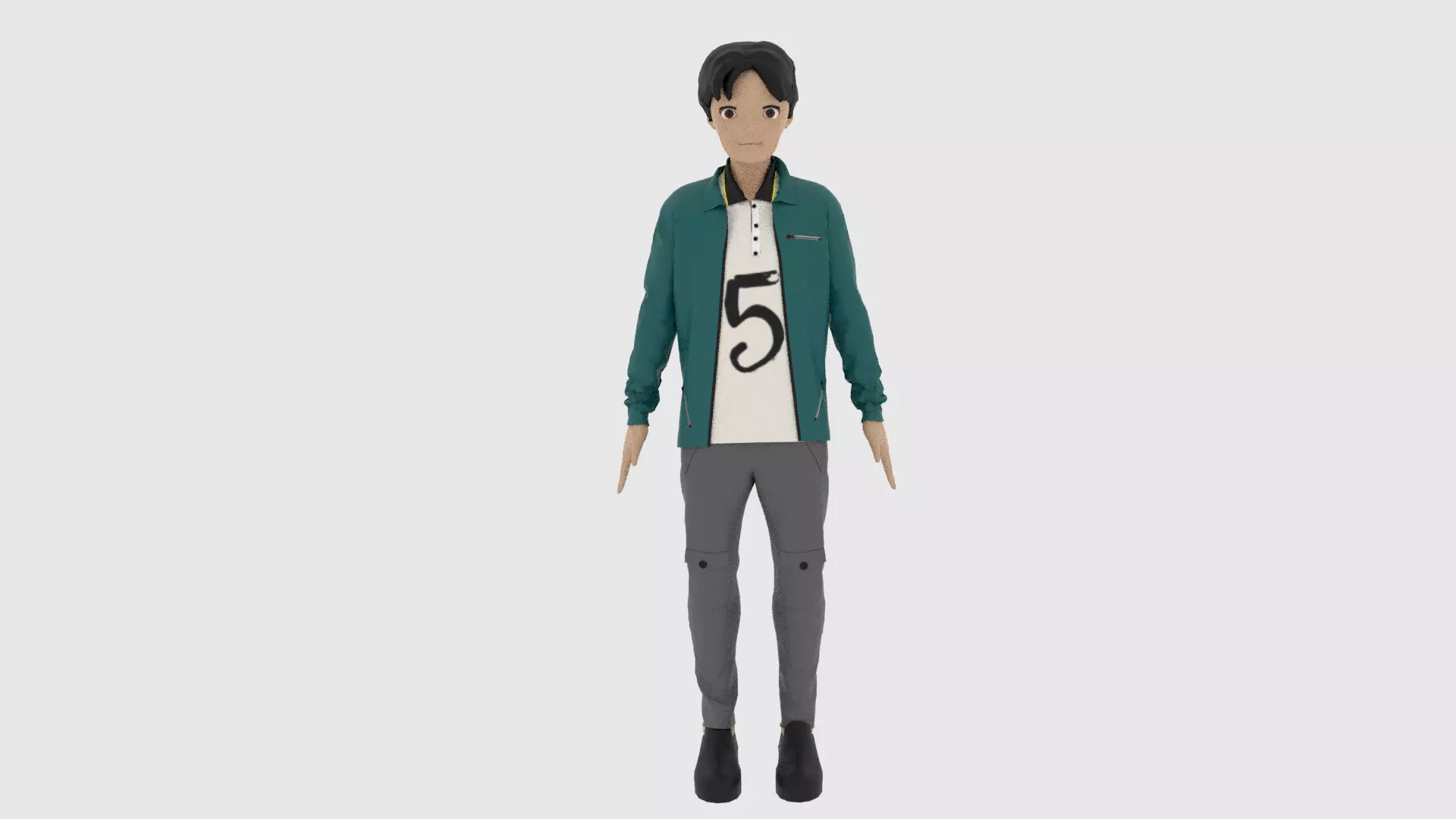 Cartoon Character Low-poly 3D model_0