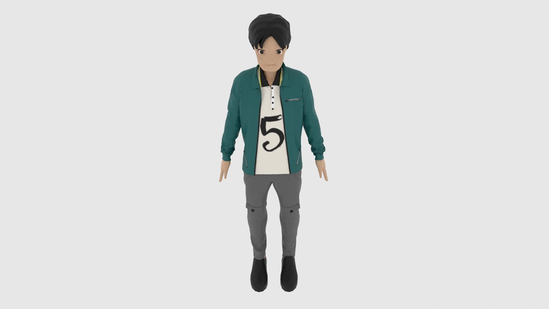 Cartoon Character Low-poly 3D model_5