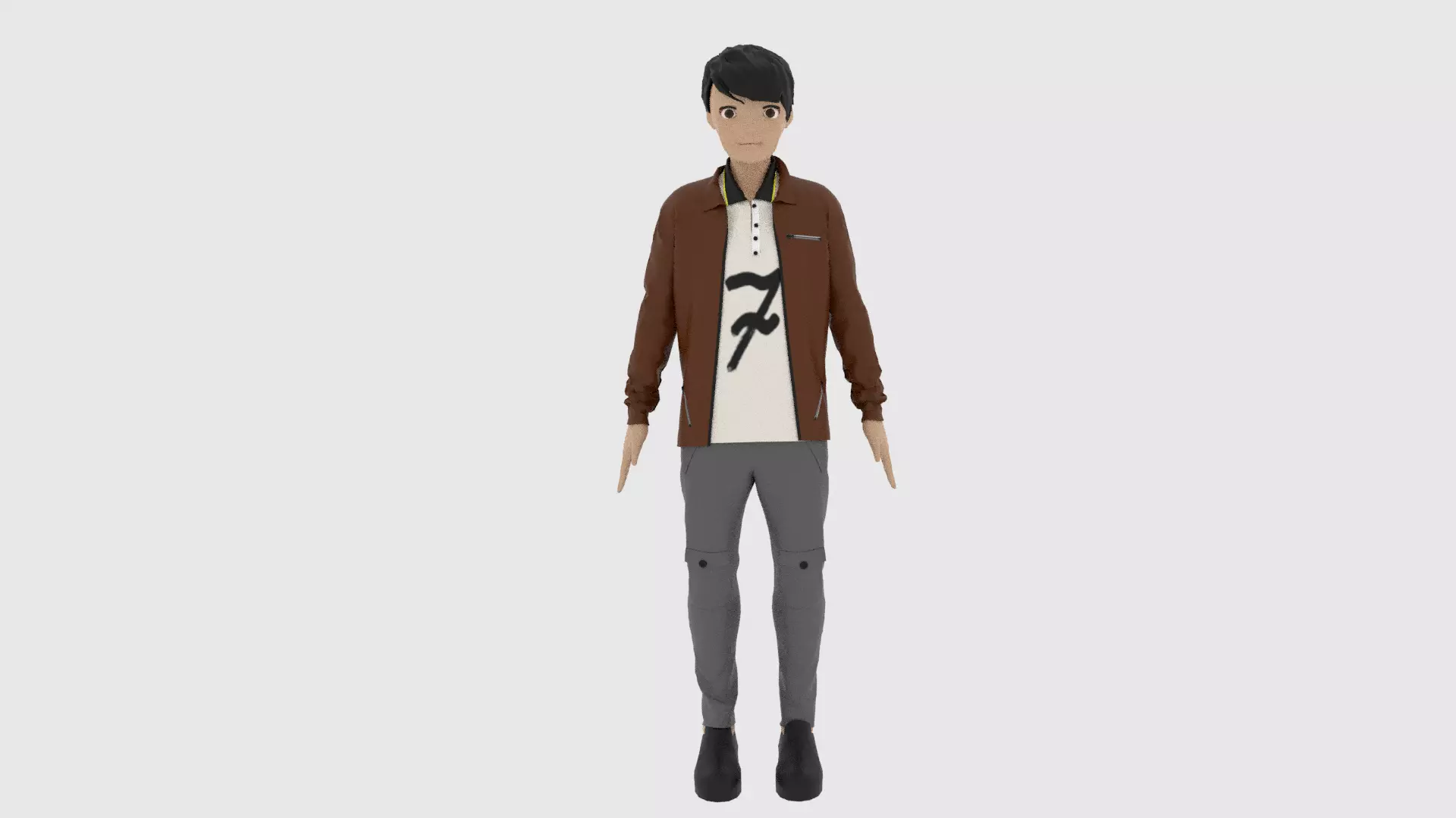 Cartoon Character Low-poly 3D model_0