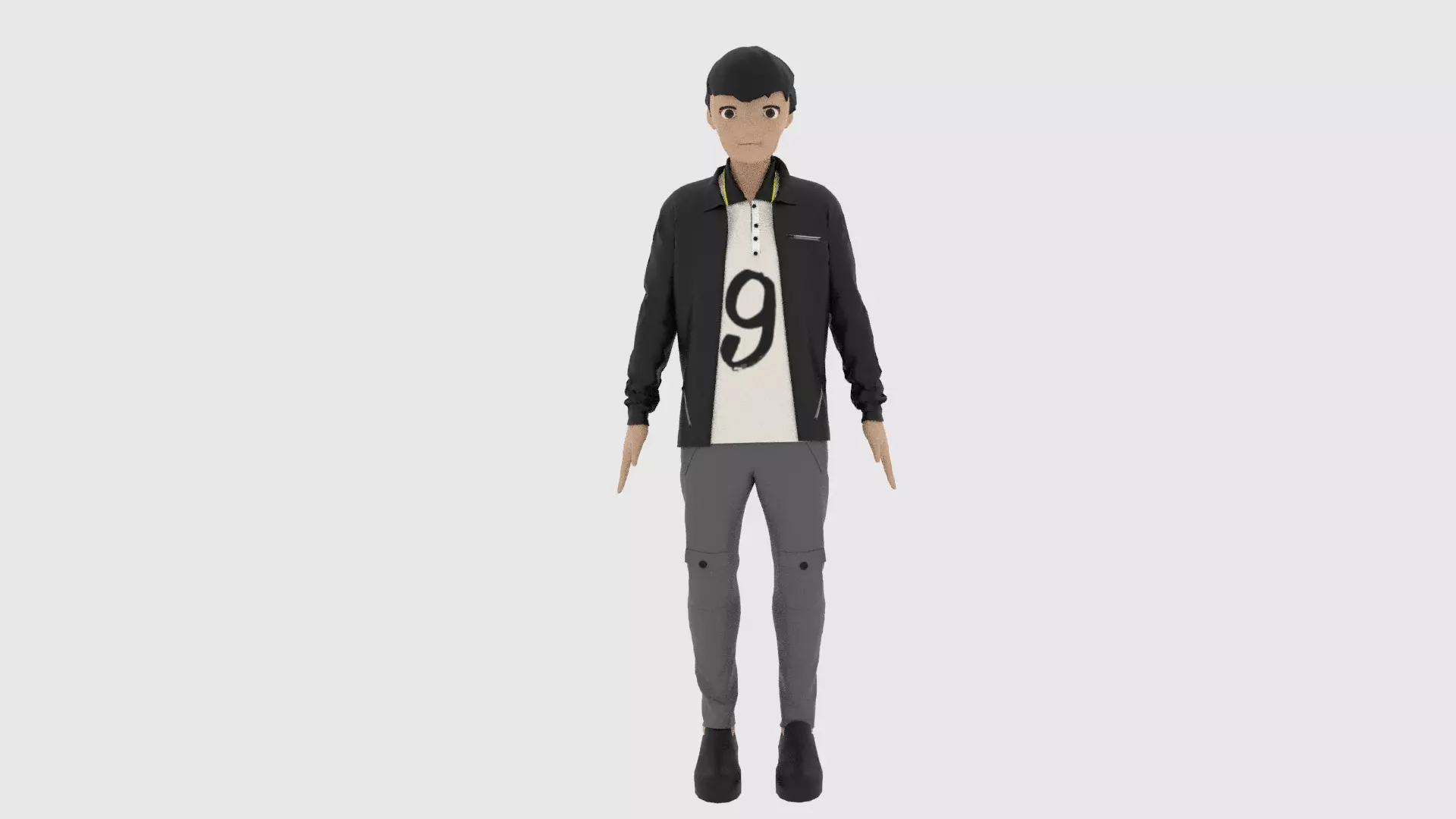 Cartoon Character Low-poly 3D model_0