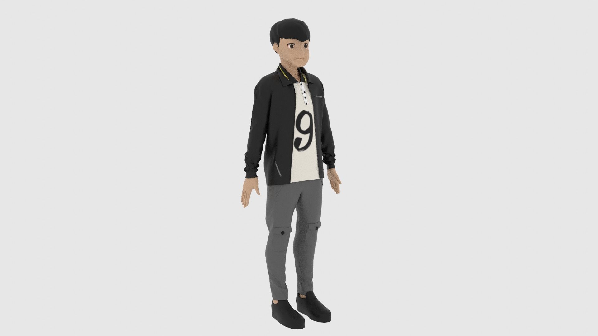 Cartoon Character Low-poly 3D model_3