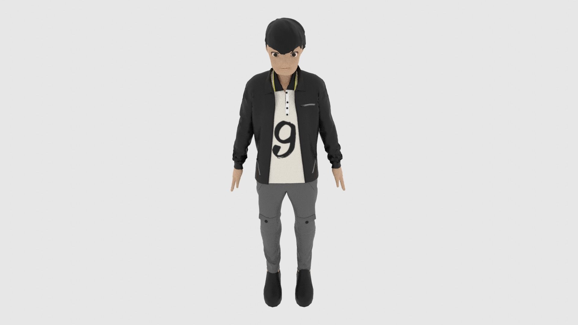 Cartoon Character Low-poly 3D model_5