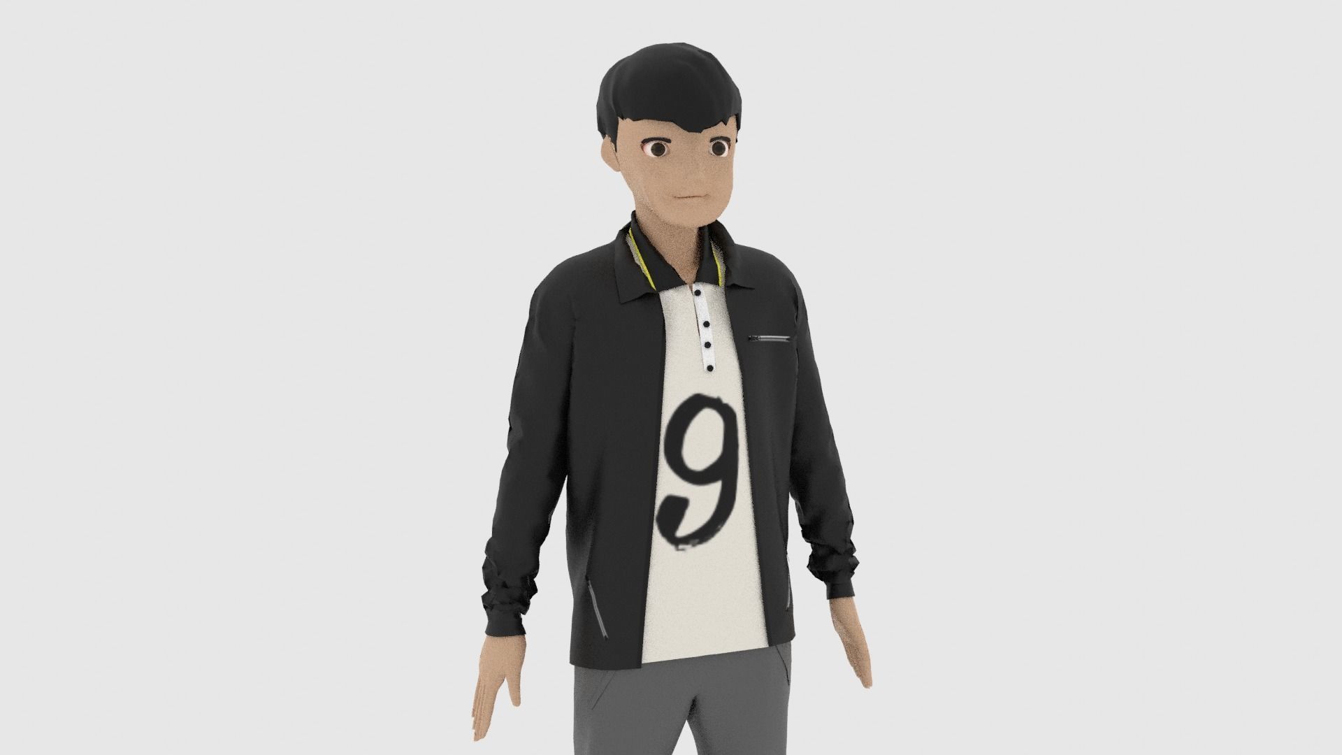 Cartoon Character Low-poly 3D model_7