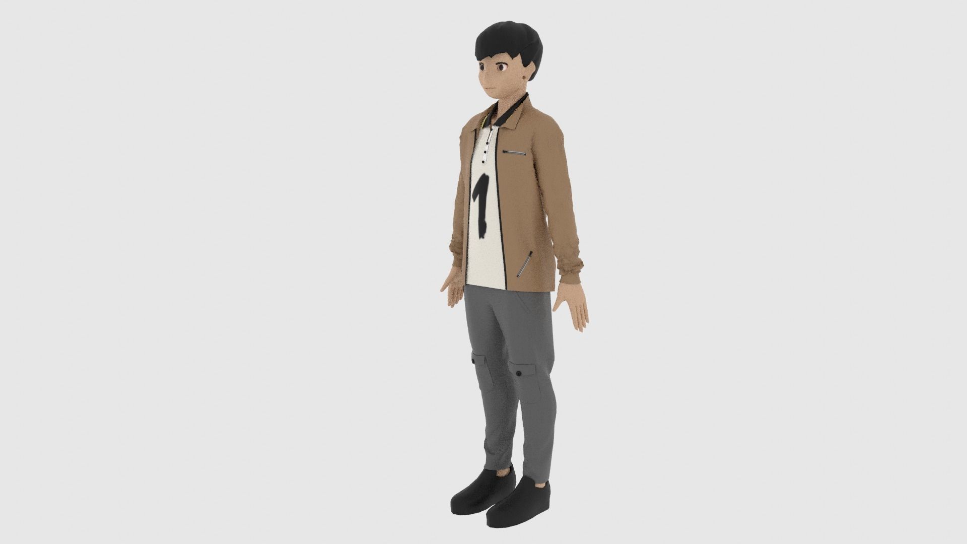 Cartoon Character Low-poly 3D model_2