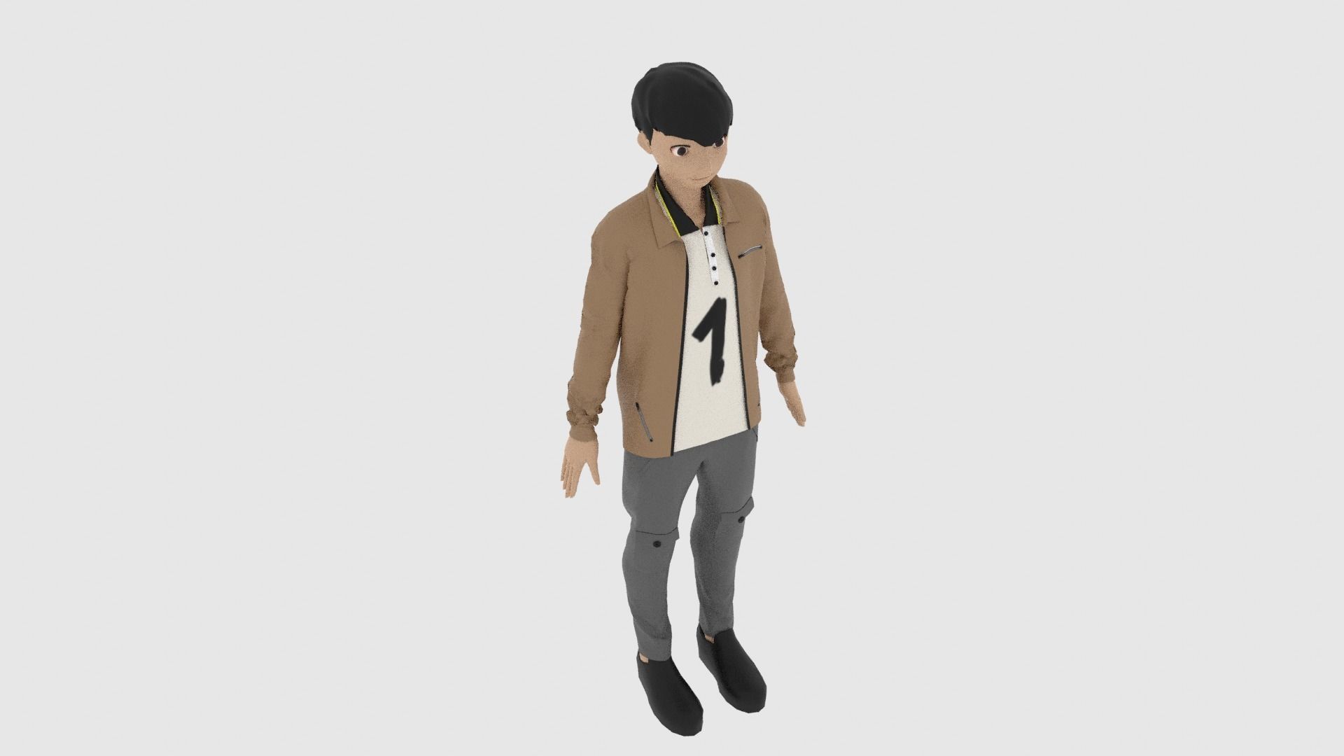 Cartoon Character Low-poly 3D model_6