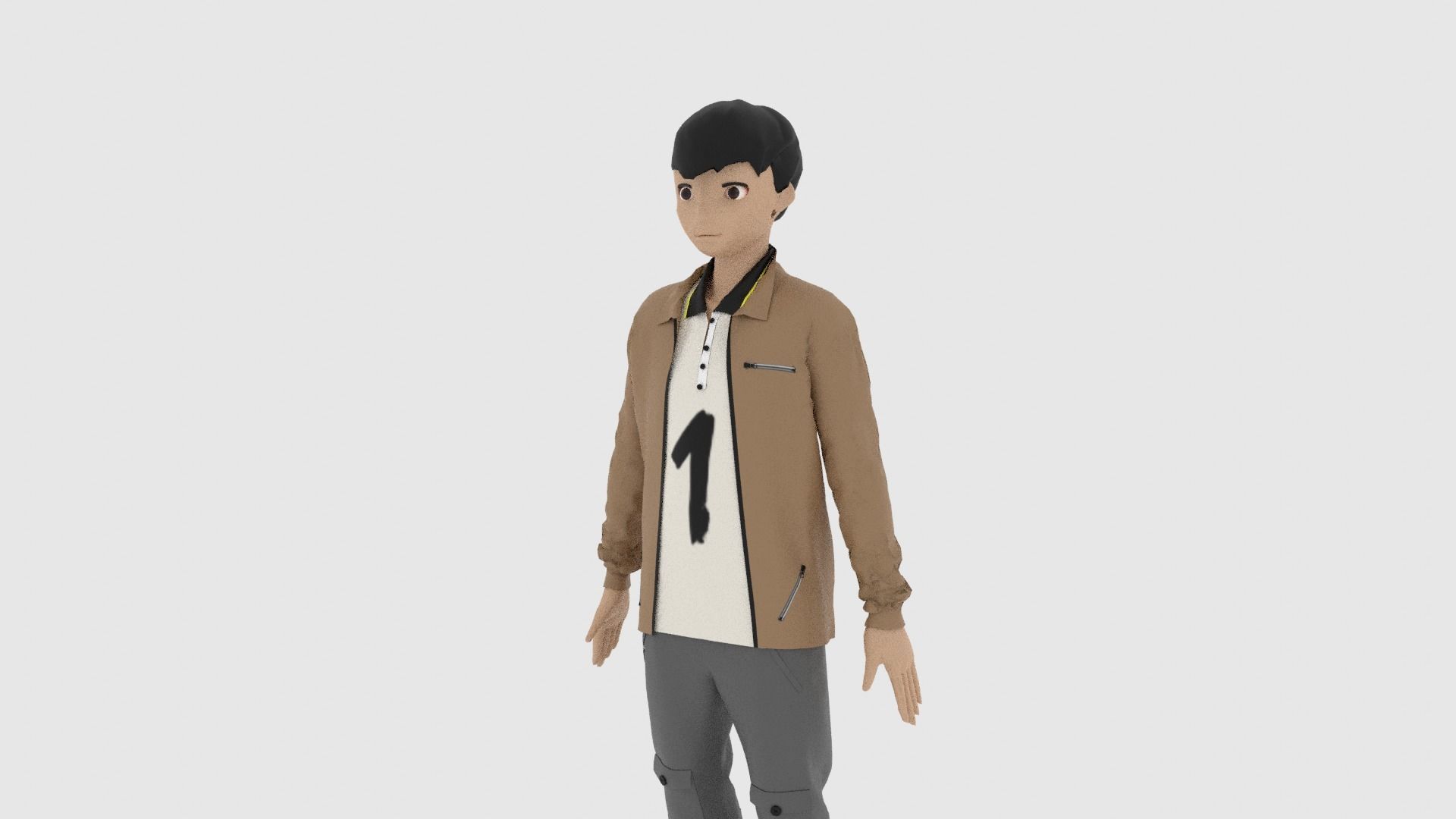 Cartoon Character Low-poly 3D model_1