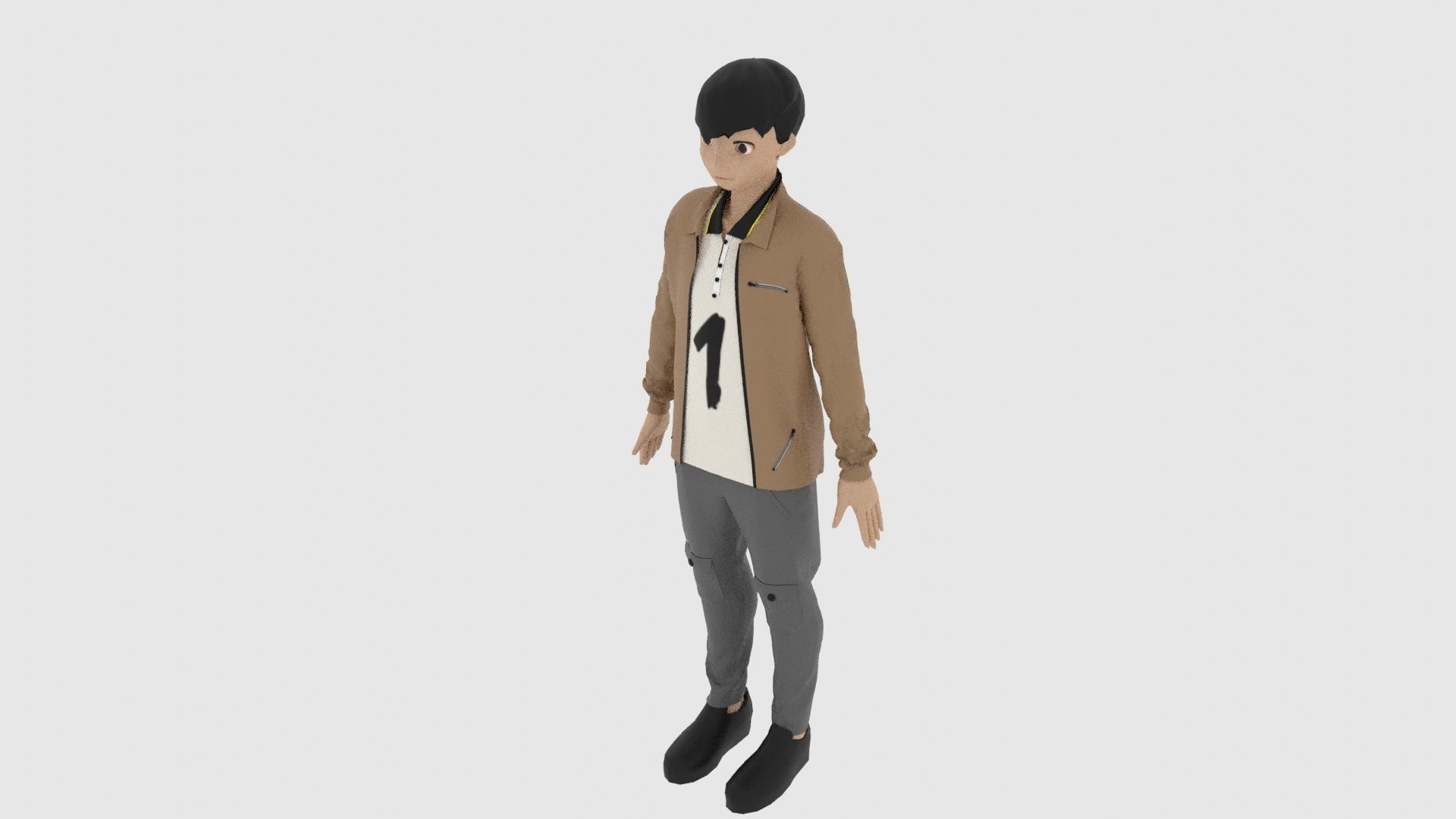 Cartoon Character Low-poly 3D model_4