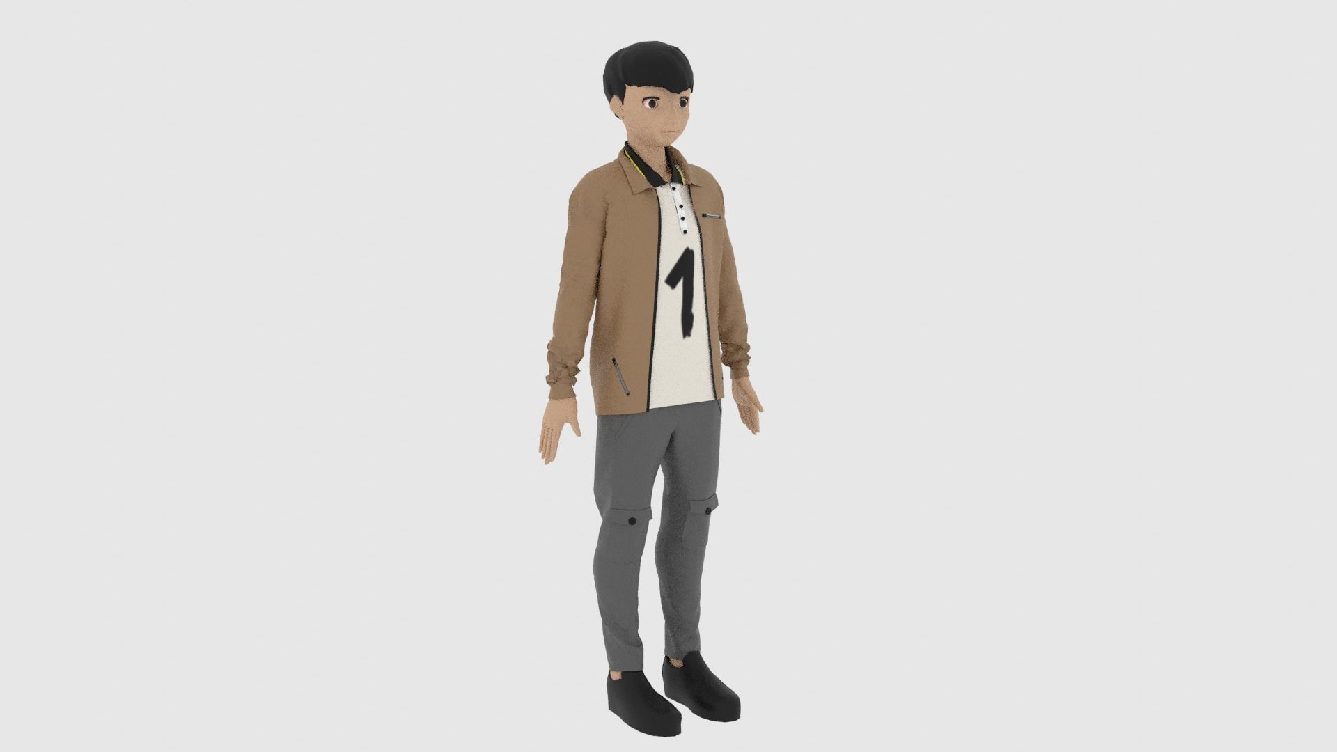 Cartoon Character Low-poly 3D model_3