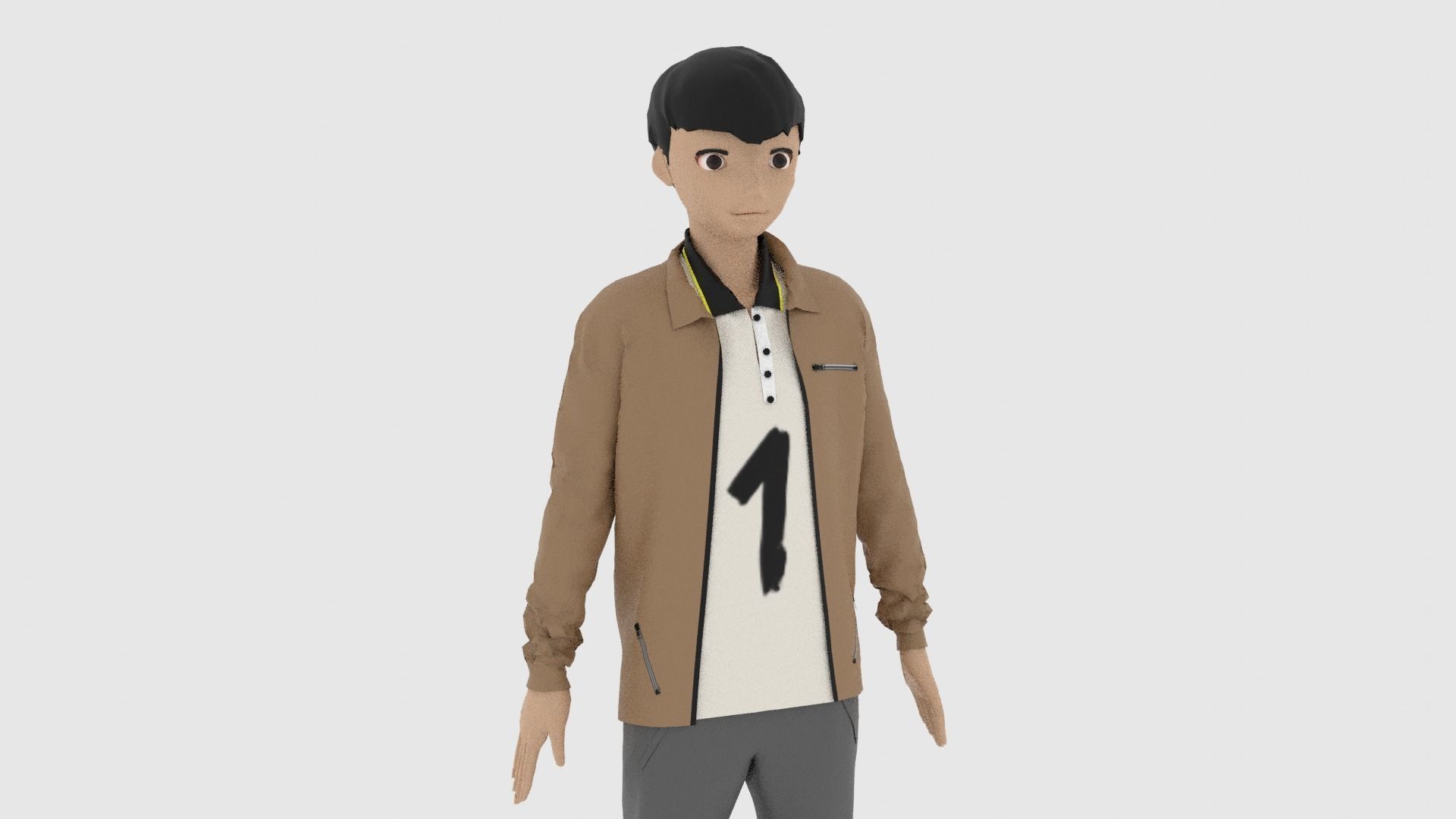 Cartoon Character Low-poly 3D model_7