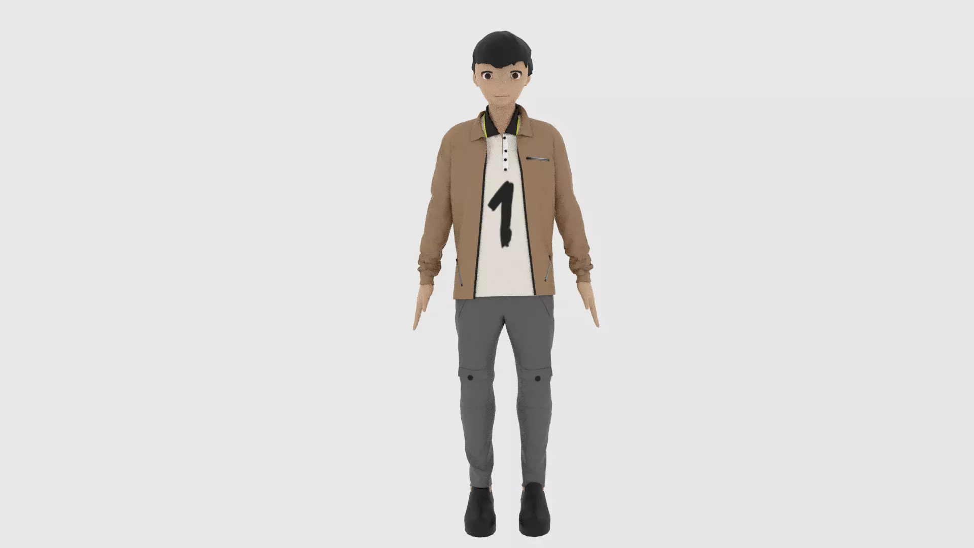Cartoon Character Low-poly 3D model_0