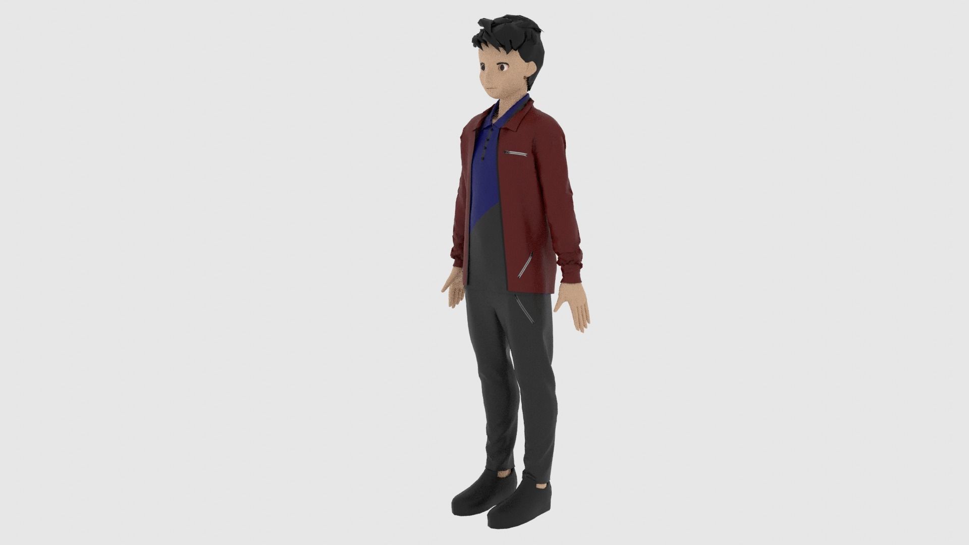 Cartoon Character Low-poly 3D model_2