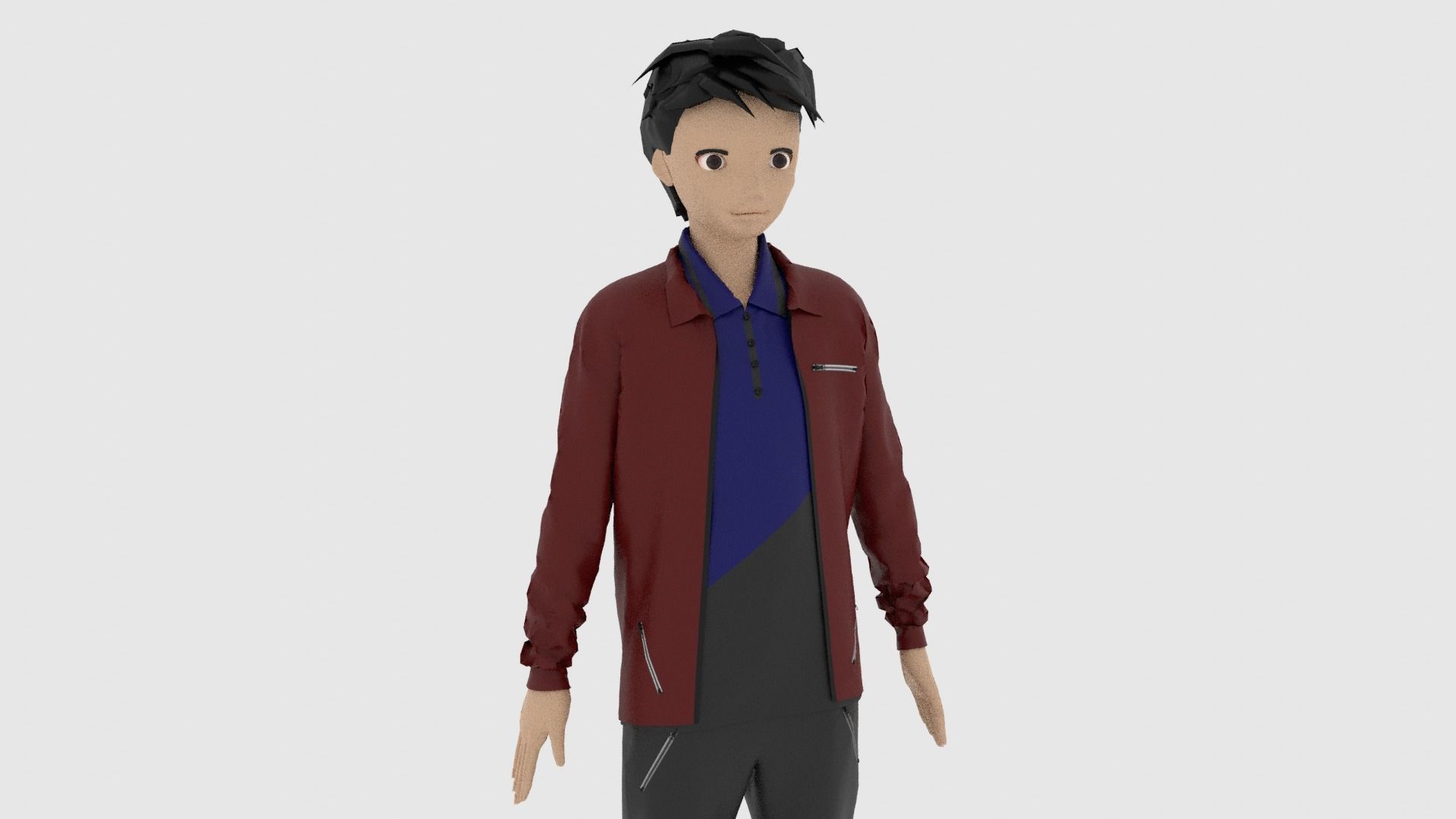 Cartoon Character Low-poly 3D model_7
