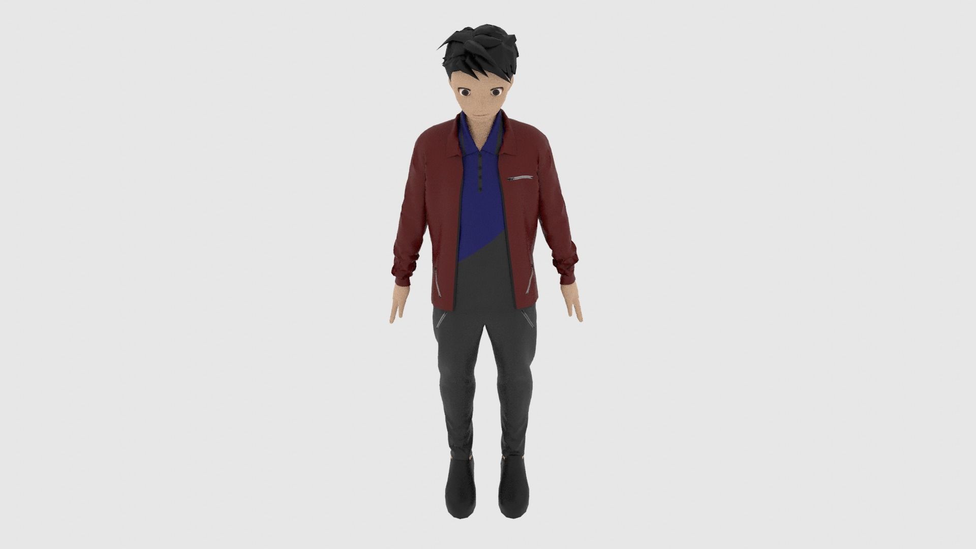 Cartoon Character Low-poly 3D model_5