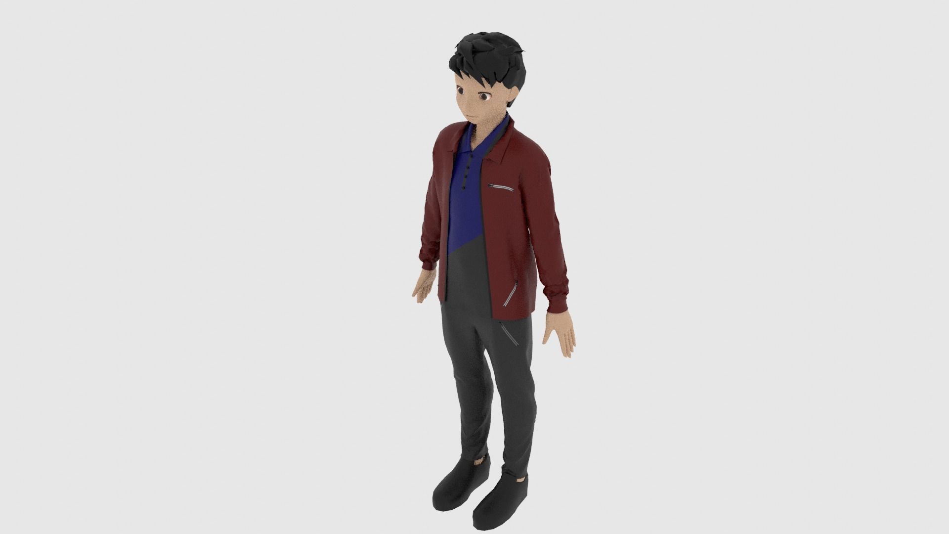 Cartoon Character Low-poly 3D model_4