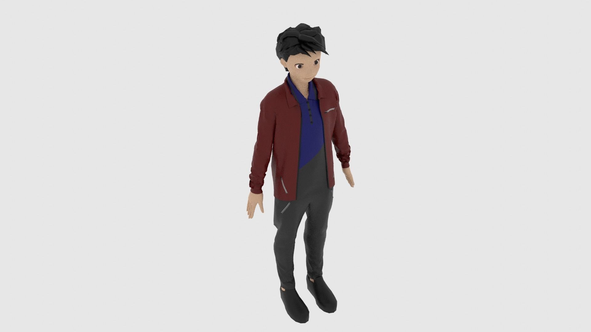 Cartoon Character Low-poly 3D model_6