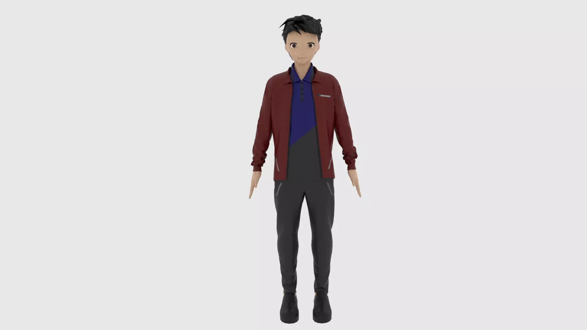 Cartoon Character Low-poly 3D model_0
