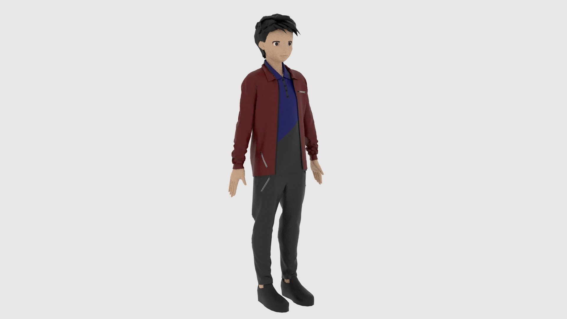 Cartoon Character Low-poly 3D model_3