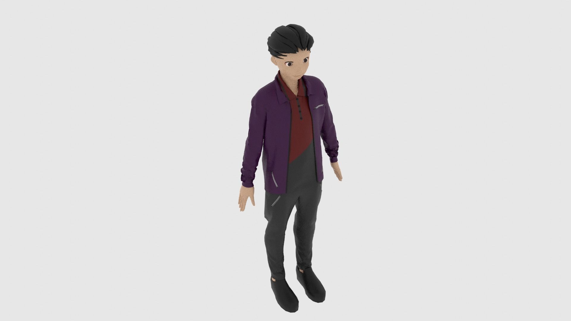 Cartoon Character Low-poly 3D model_6