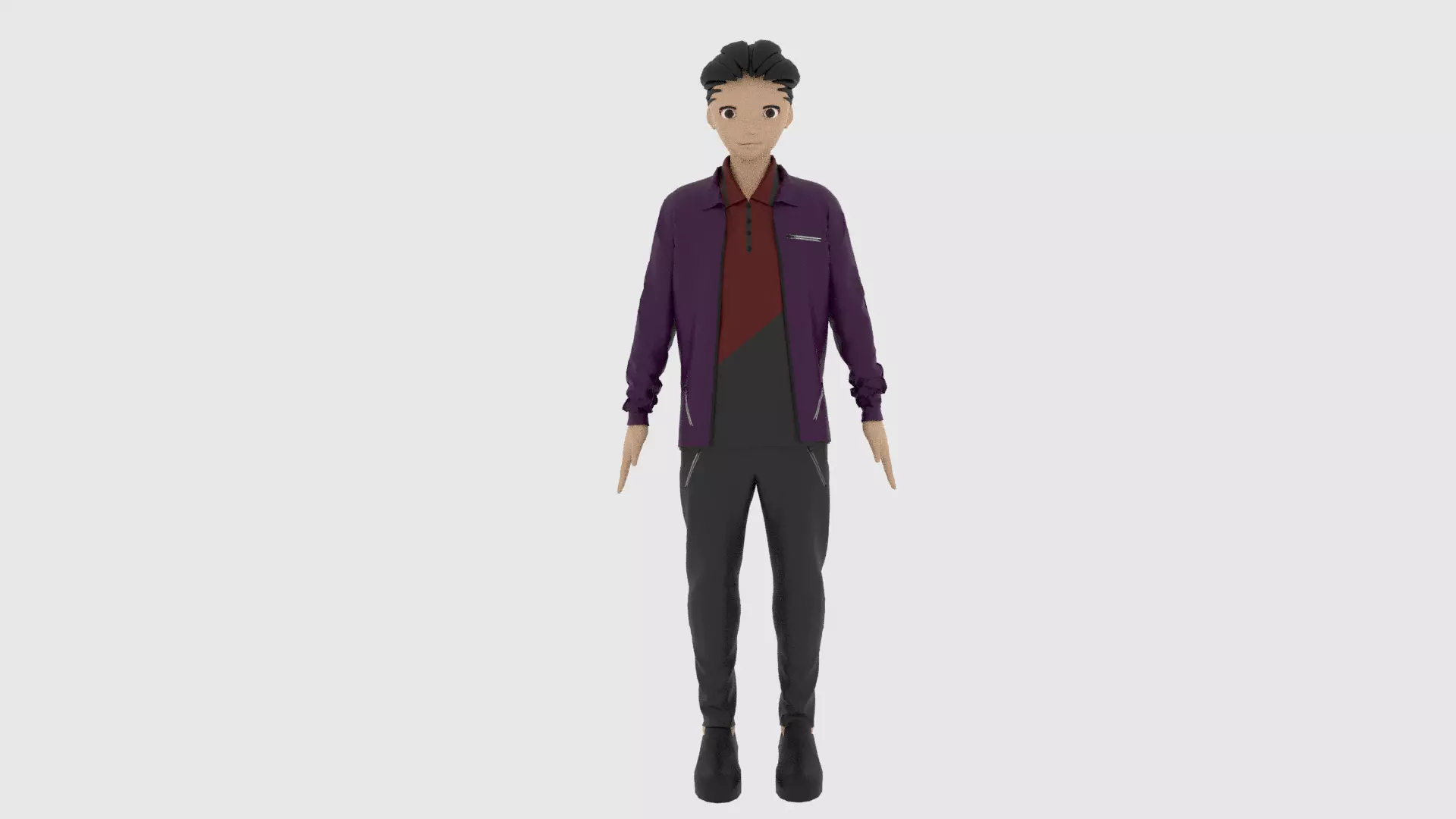 Cartoon Character Low-poly 3D model_0