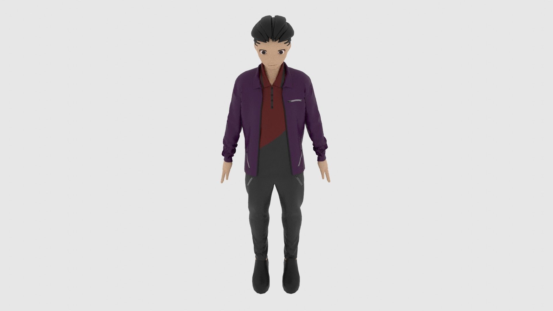 Cartoon Character Low-poly 3D model_5