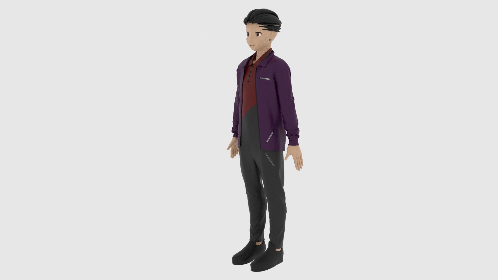 Cartoon Character Low-poly 3D model_2